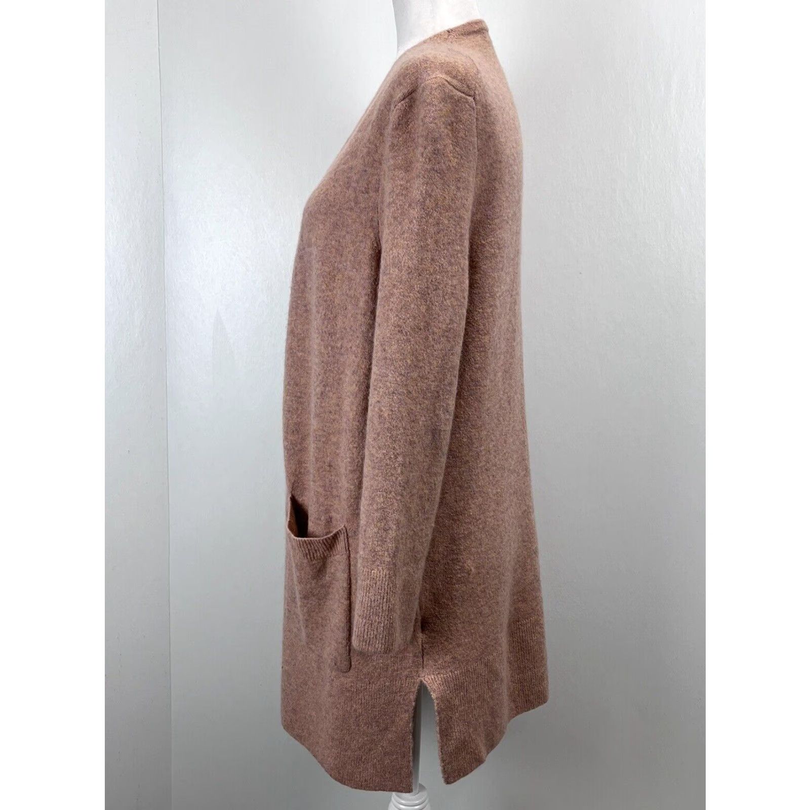 Madewell Madewell Cardigan Sweater S Pink Merino Blend Open Front Pockets Womens Size S / US 4 / IT 40 - 2 Thumbnail