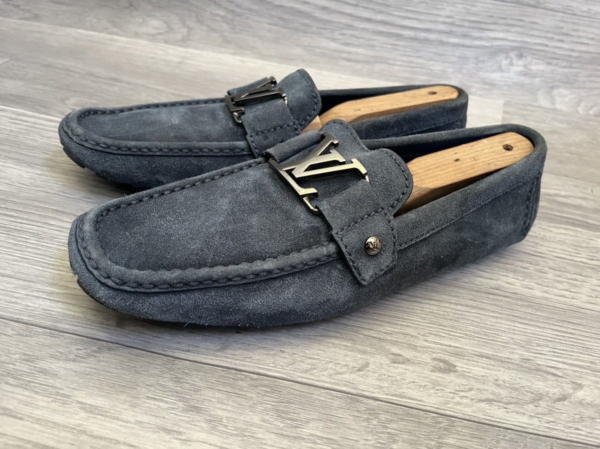Louis Vuitton Louis Vuitton montcarlo blue suede loafers Size US 8 / EU 41 - 4 Thumbnail