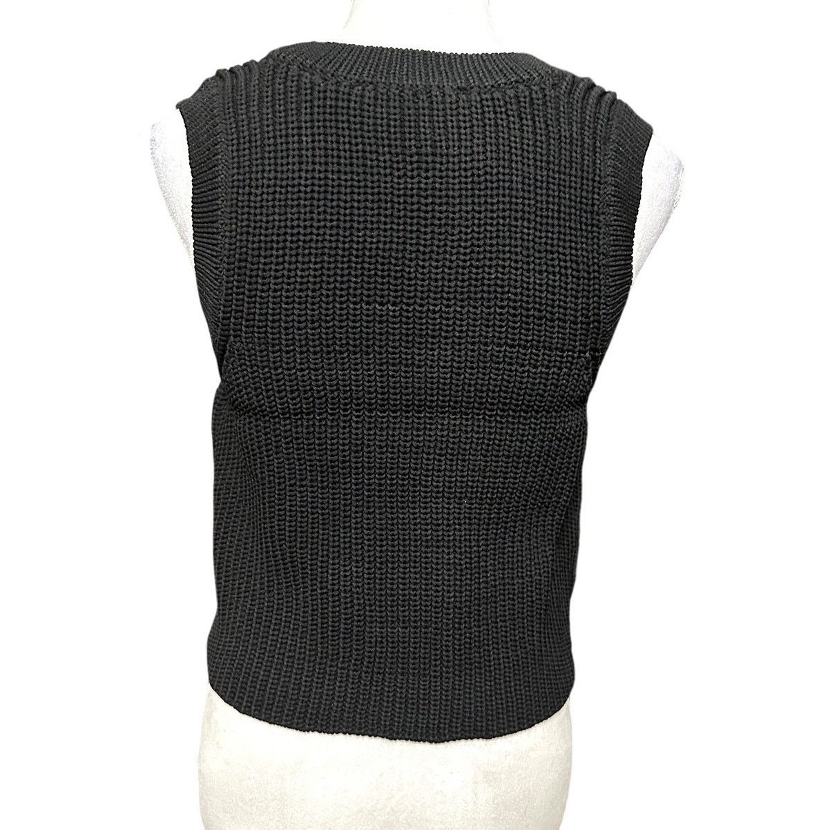 Other Royalty Womens Black Crop Scoop Neck Knit TankTop Sweater XL Size XL / US 12-14 / IT 48-50 - 5 Thumbnail