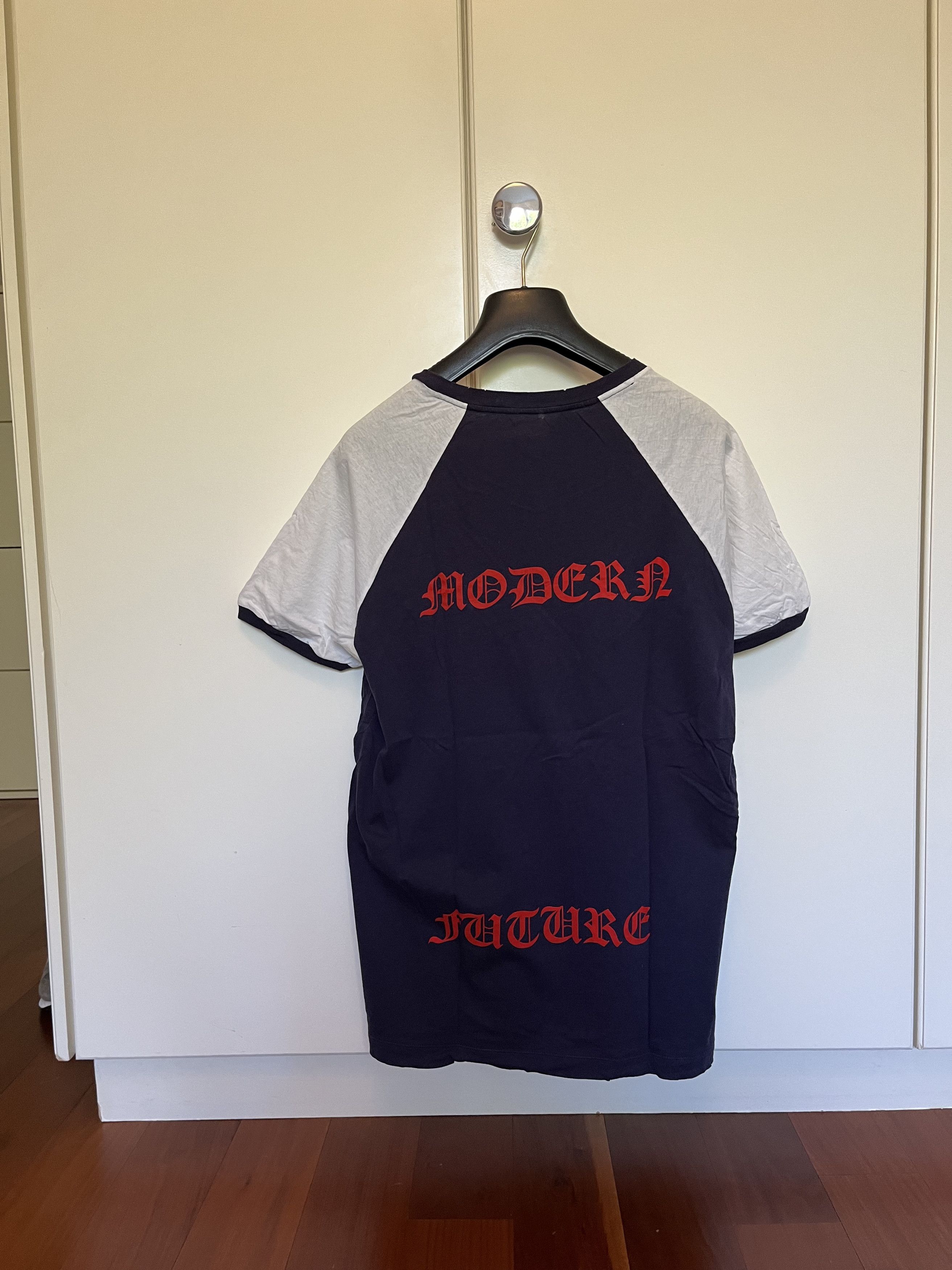 Gucci Gucci Navy Raglan Modern Future Logo T-Shirt Size US M / EU 48-50 / 2 - 2 Thumbnail