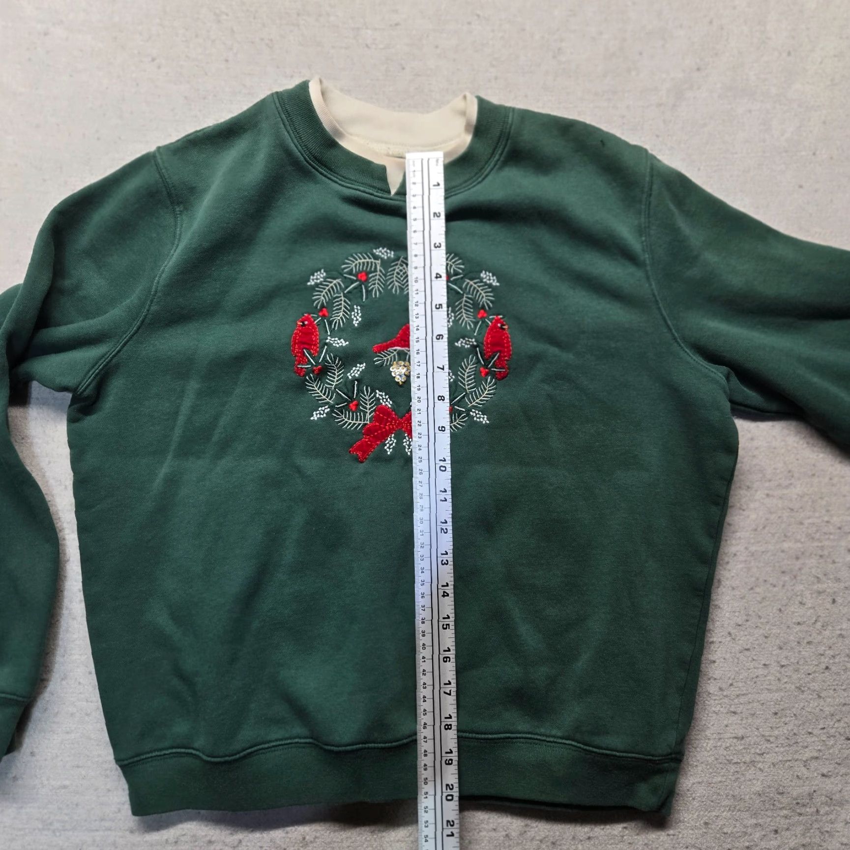 Vintage Baxter Sweatshirt Green Holiday Embroidered Crew Neck Pullover Women's M Size M / US 6-8 / IT 42-44 - 6 Thumbnail