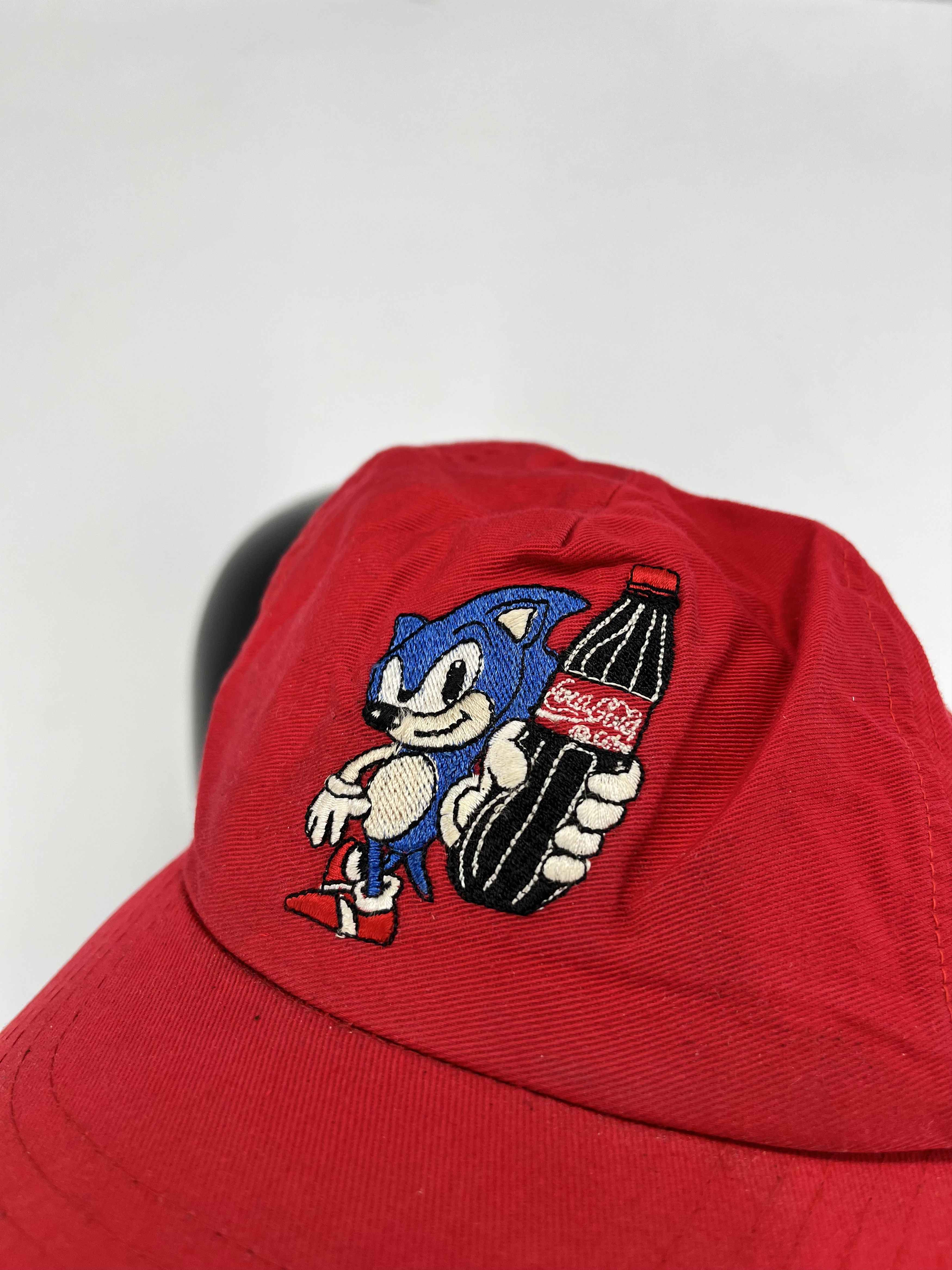Sonic Lab × Vintage Sonic the Hedgehog Coca Cola Soda Promotional Red Hat Cap Size ONE SIZE - 6 Thumbnail