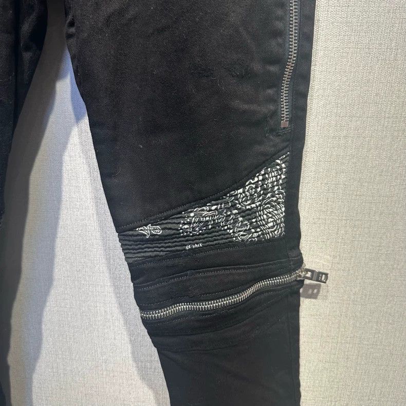 Amiri Amiri Black Cashew Flower Patch mx2 Zipper Jeans Size US 32 / EU 48 - 5 Thumbnail