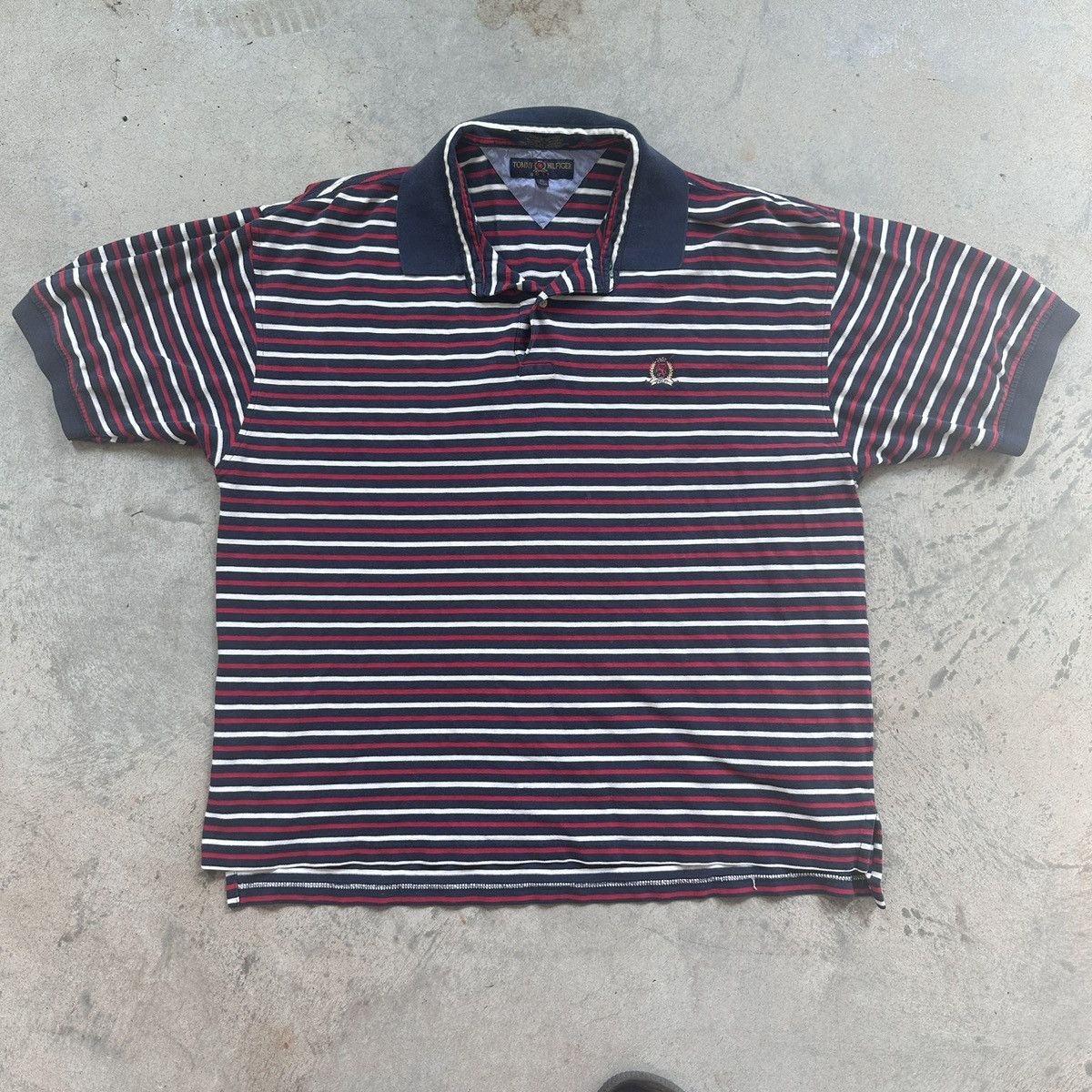Tommy Hilfiger Tommy Hilfiger Vintage Striped polo Shirt Size US XL / EU 56 / 4 - 2 Thumbnail