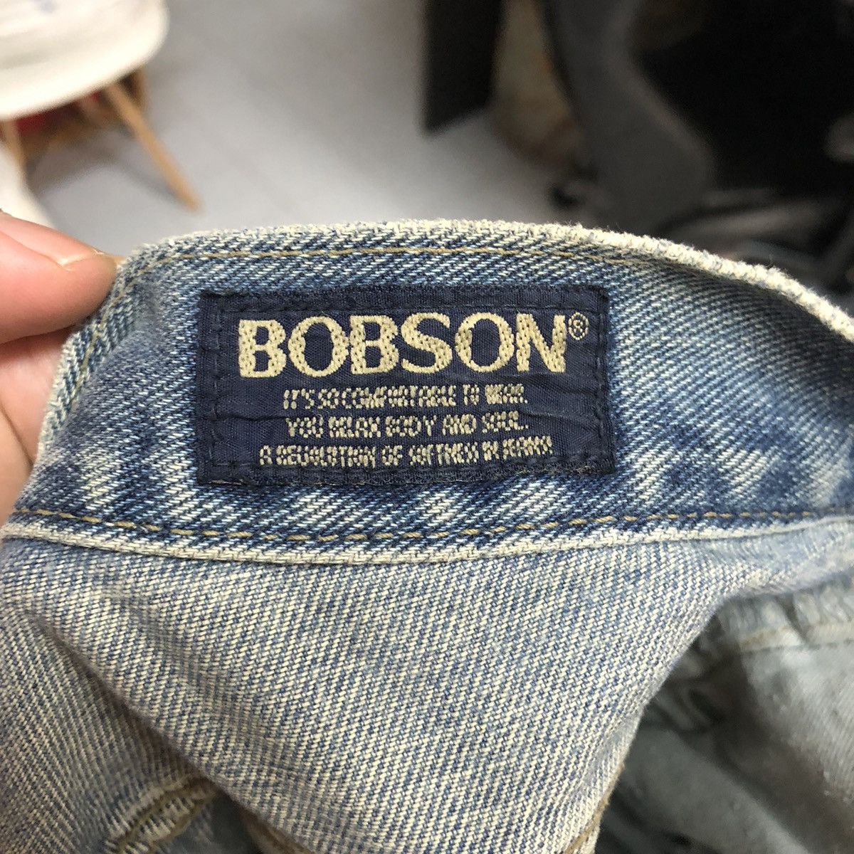 Japanese Brand DL BobSon Vintage faded ripped Blue Denim Pants #C207 Size US 30 / EU 46 - 20 Thumbnail