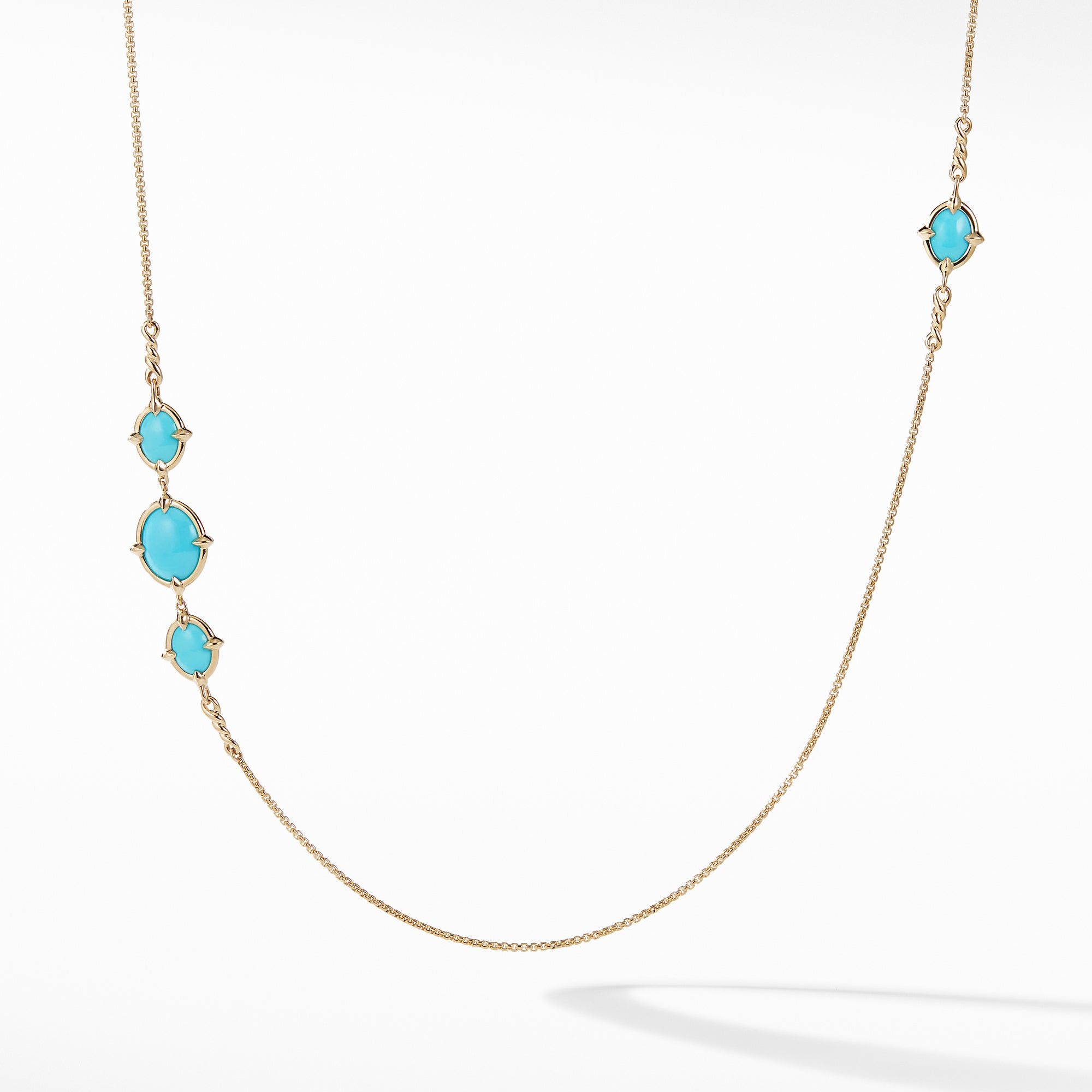 David Yurman o1w1db10325 N14033 Necklace in 18K Gold with Turquoise Size ONE SIZE - 1 Preview