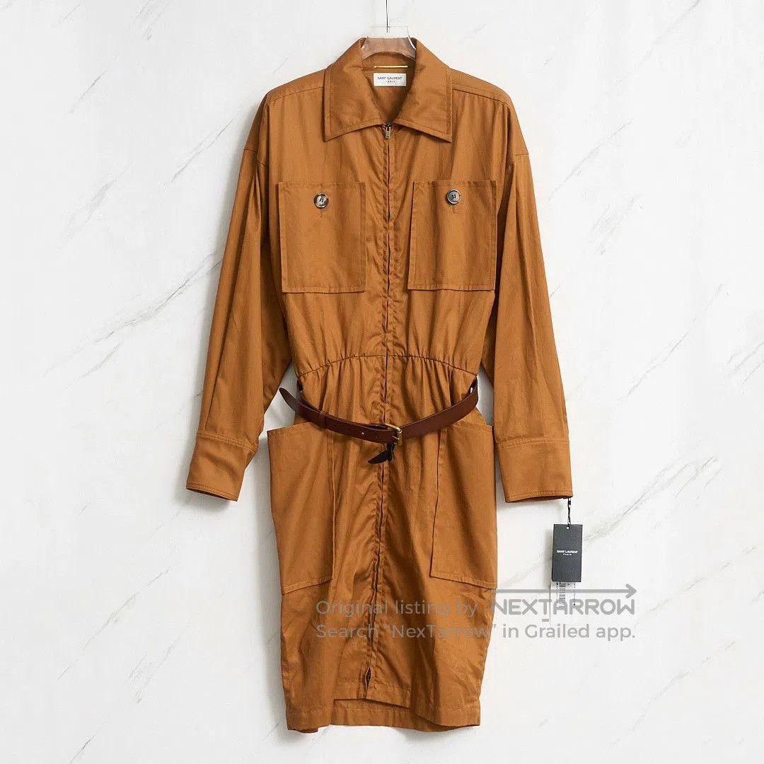 Saint Laurent Paris Saint Laurent Brown Utility Dress. Size S / US 4 / IT 40 - 1 Thumbnail