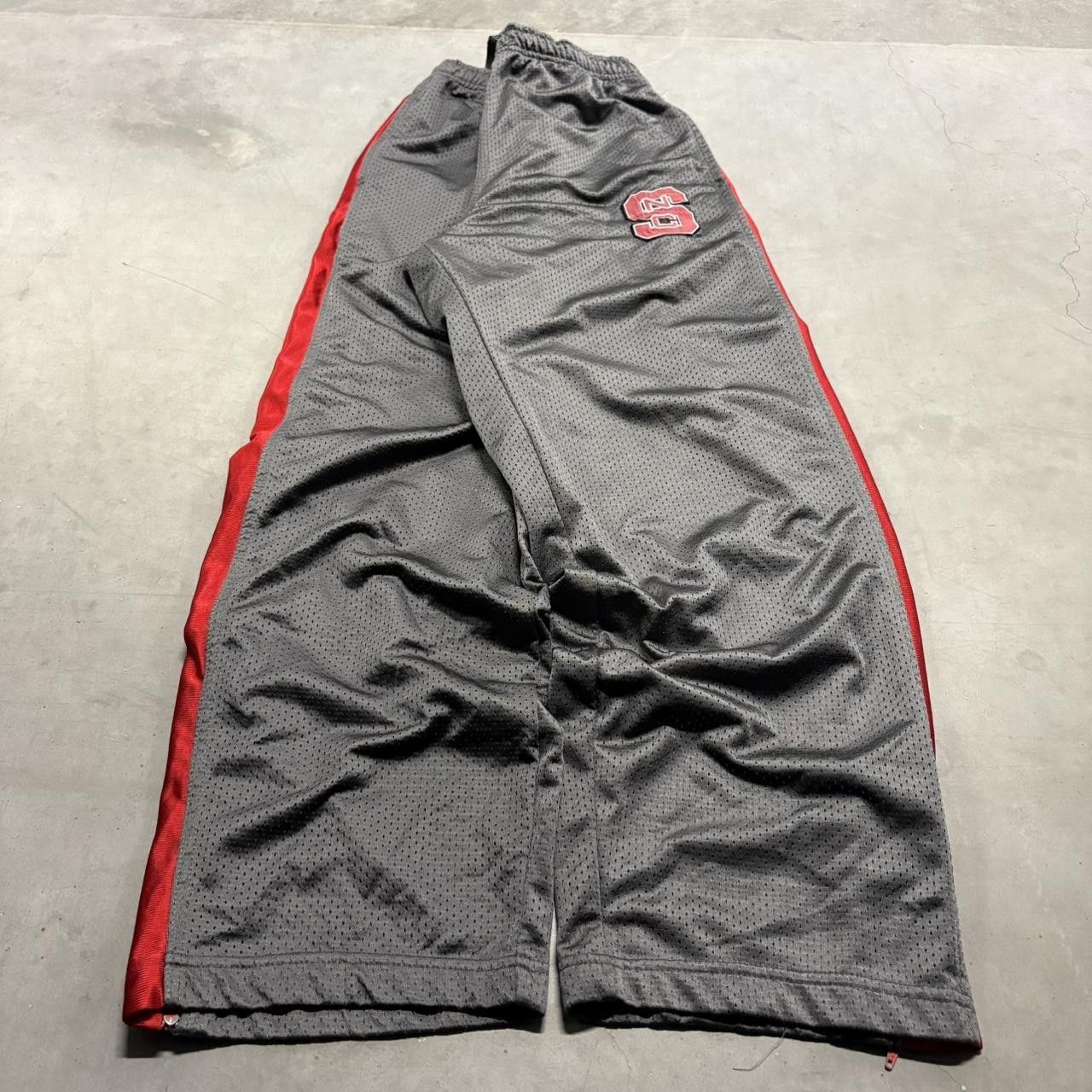 Vintage Crazy Vintage Y2K/2000s Baggy Striped North Carolina State University Grey and red Mesh Sweatpants! Size US 32 / EU 48 - 2 Thumbnail