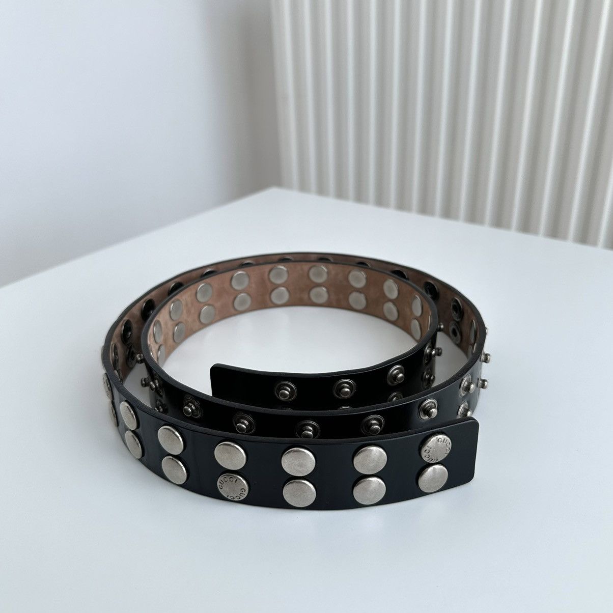 Gucci Archive Gucci Rivet Leather Black belt / 28-36 size | Grailed