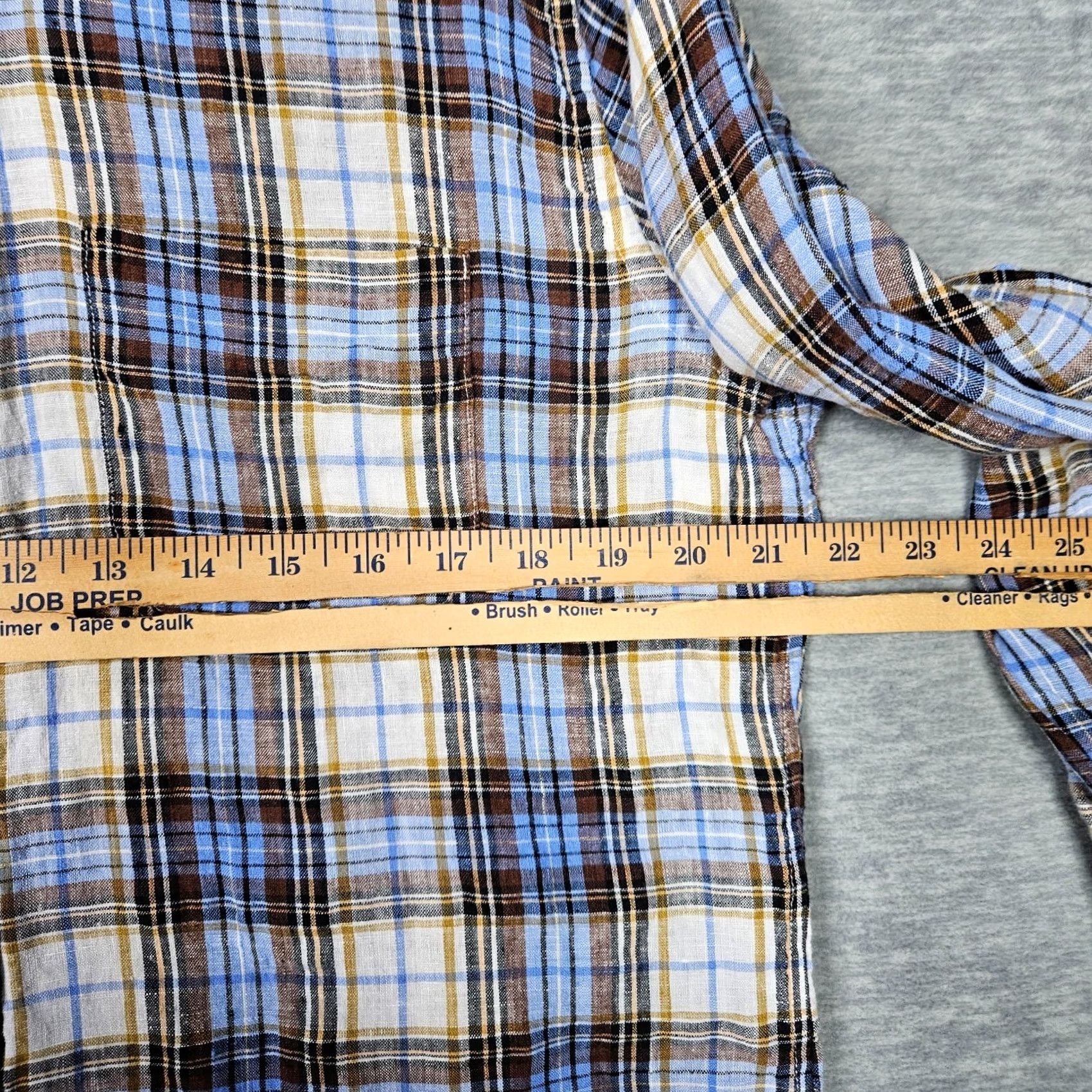 Vince Vince Shirt Button-Up Long Sleeve Plaid Multicolor Linen 100% Size L Mens Regular Modern Colorful Dress Casual Size US L / EU 52-54 / 3 - 2 Thumbnail