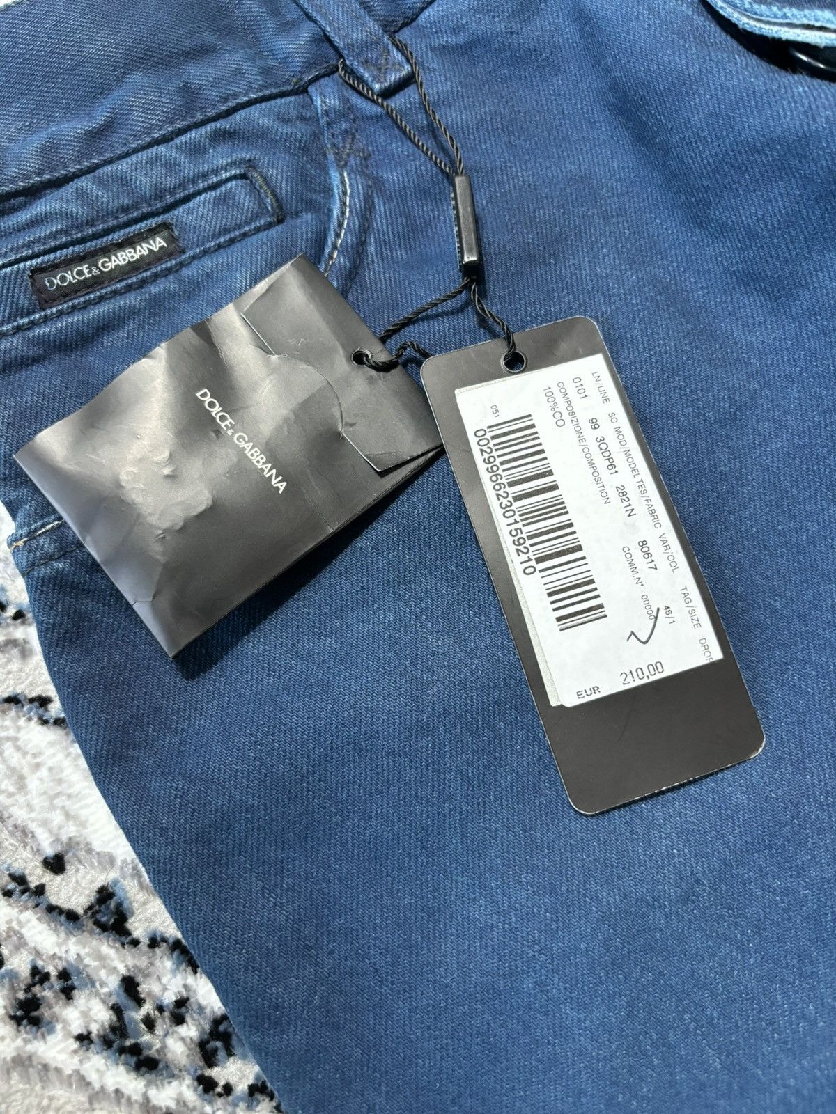 Designer Dolce Gabbana Metal Logo Washed Denim Jeans Painted Margiela Size US 32 / EU 48 - 7 Thumbnail