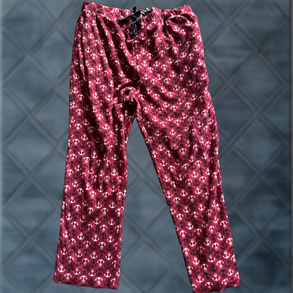 Nautica Nautica Pajama Pants Large Adult Maroon Sleepwear Pockets All Over Print Anchors Navy Blue Logo Brand Nautica Pant Pajama Color Maroon Size US 33 - 1 Thumbnail