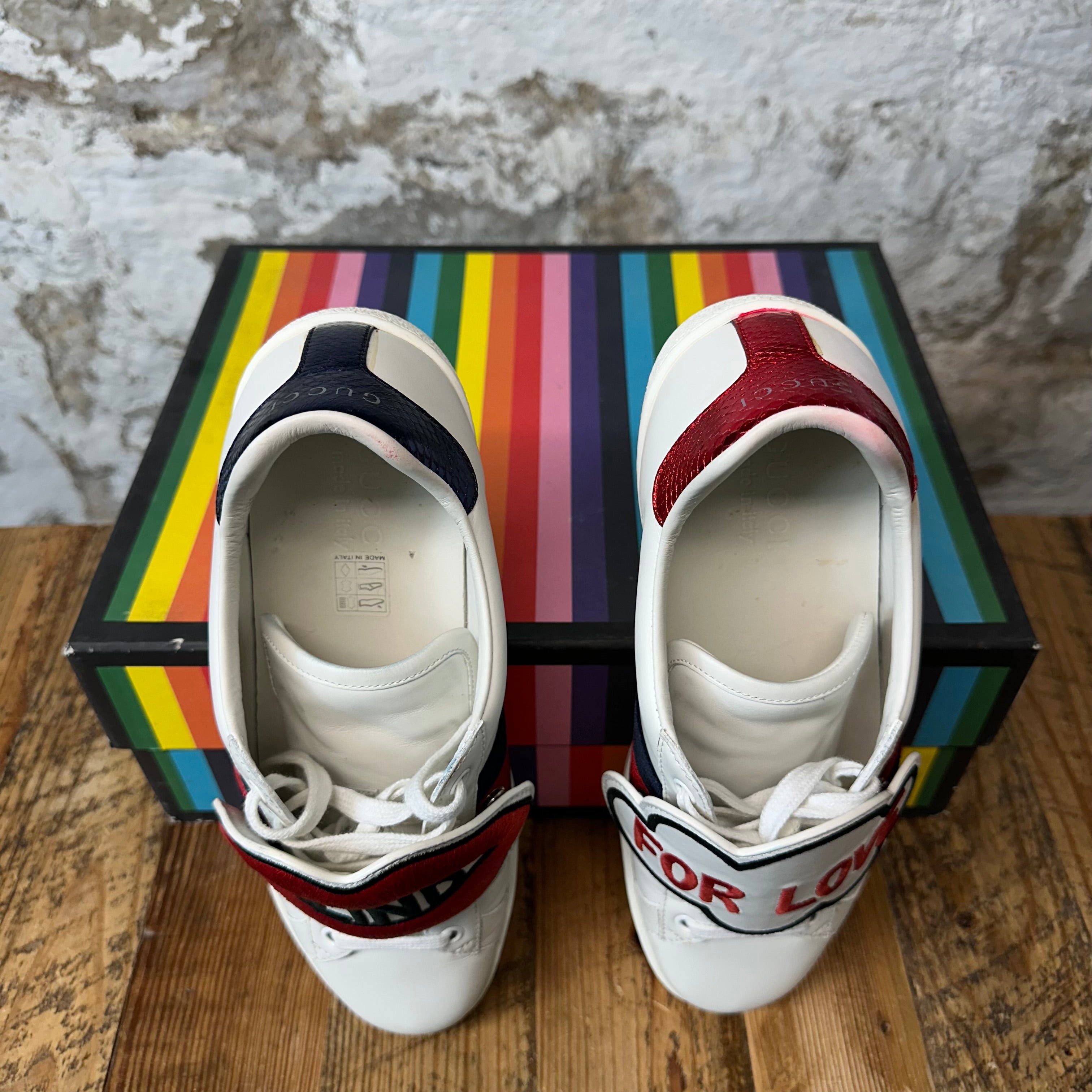 Gucci Gucci Blind For Love White Ace Sneaker Sz 7 Size US 7 / EU 40 - 4 Thumbnail