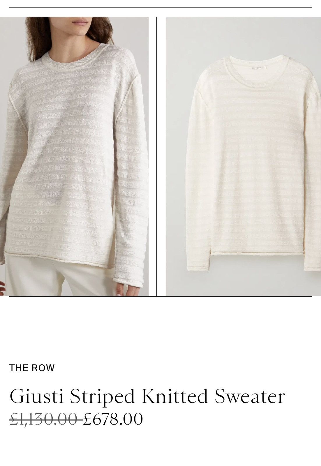 The Row The Row Giusti Stiped Knitted Sweater Size XL / US 12-14 / IT 48-50 - 2 Thumbnail