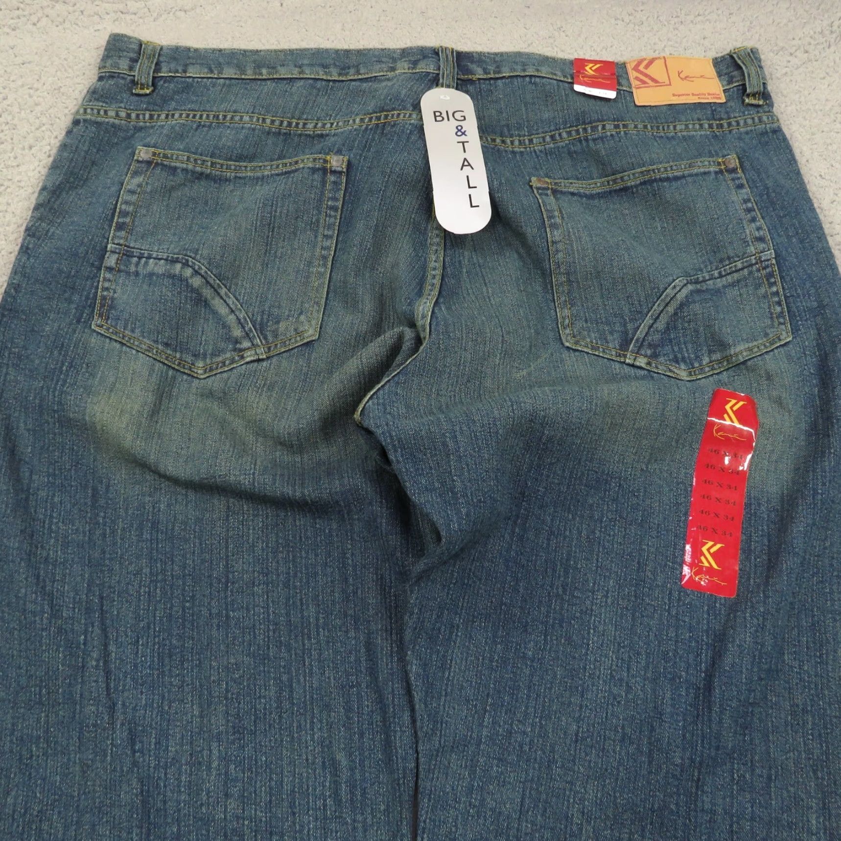 Karl Kani VINTAGE Karl Kani Jeans Men Baggy 46 Inseam 34 Wide-Leg 90s Grunge Hip Hop 11" Leg Opening Blue Denim 5-Pocket Mens Size US 30 / EU 46 - 4 Thumbnail