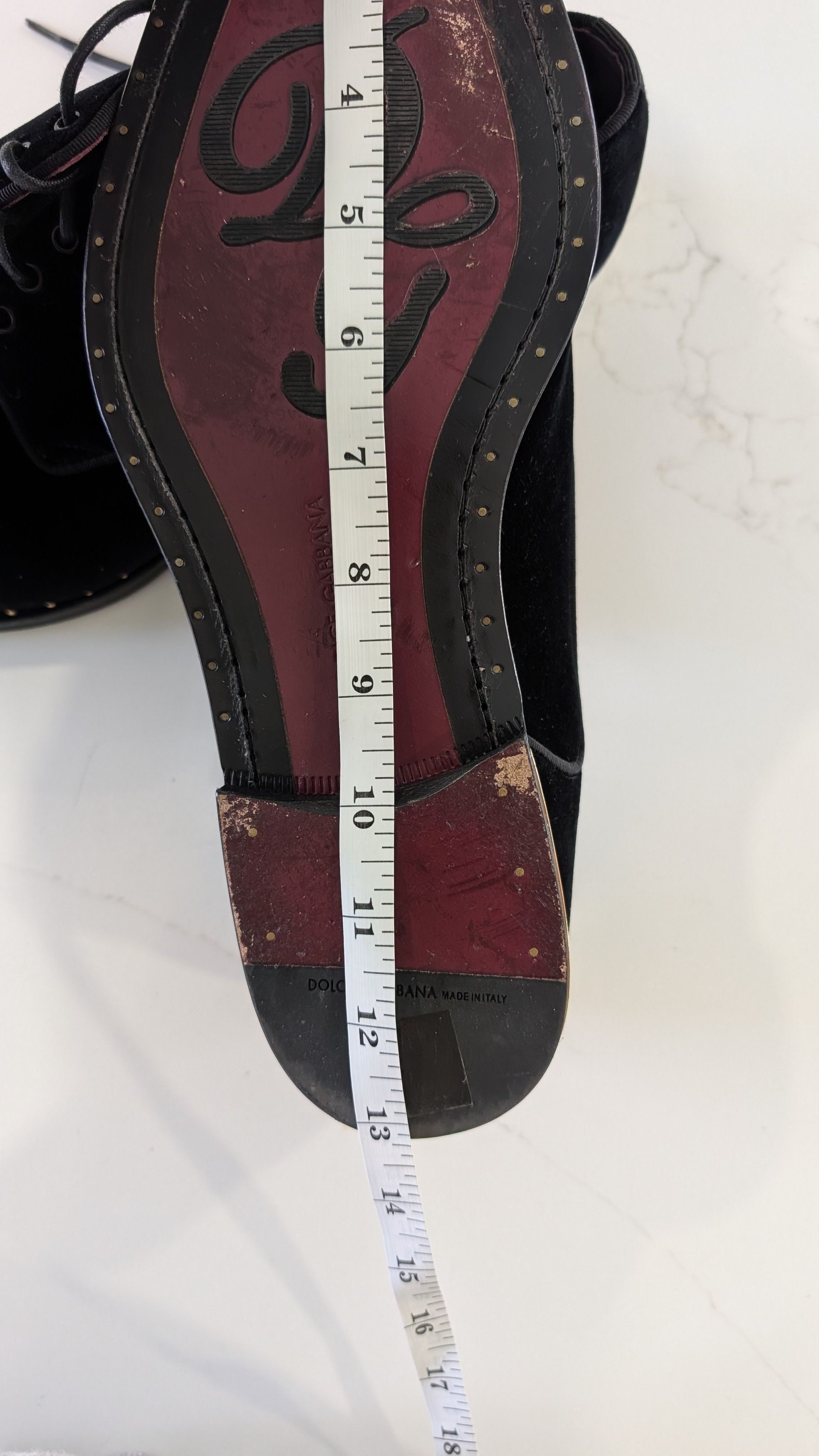 Dolce & Gabbana Dolce & Gabbana Black Velvet Derby Shoes 9.5 IT / 10.5 US Size US 10.5 / EU 43-44 - 11 Thumbnail