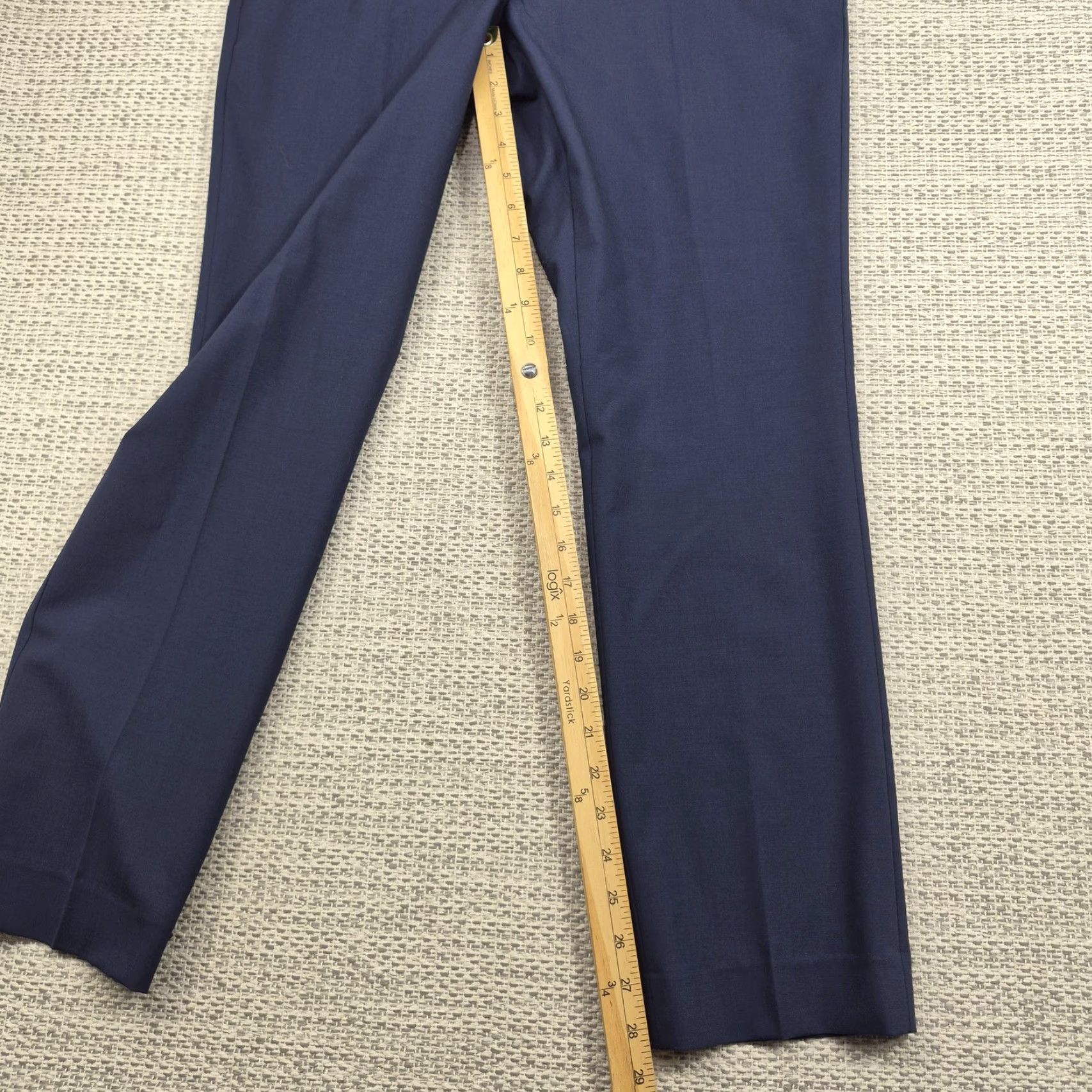Murano Murano Collezione Evan Fit Dress Pants Mens 34x30 Blue Wool Stretch Flat Front Size US 34 / EU 50 - 4 Thumbnail