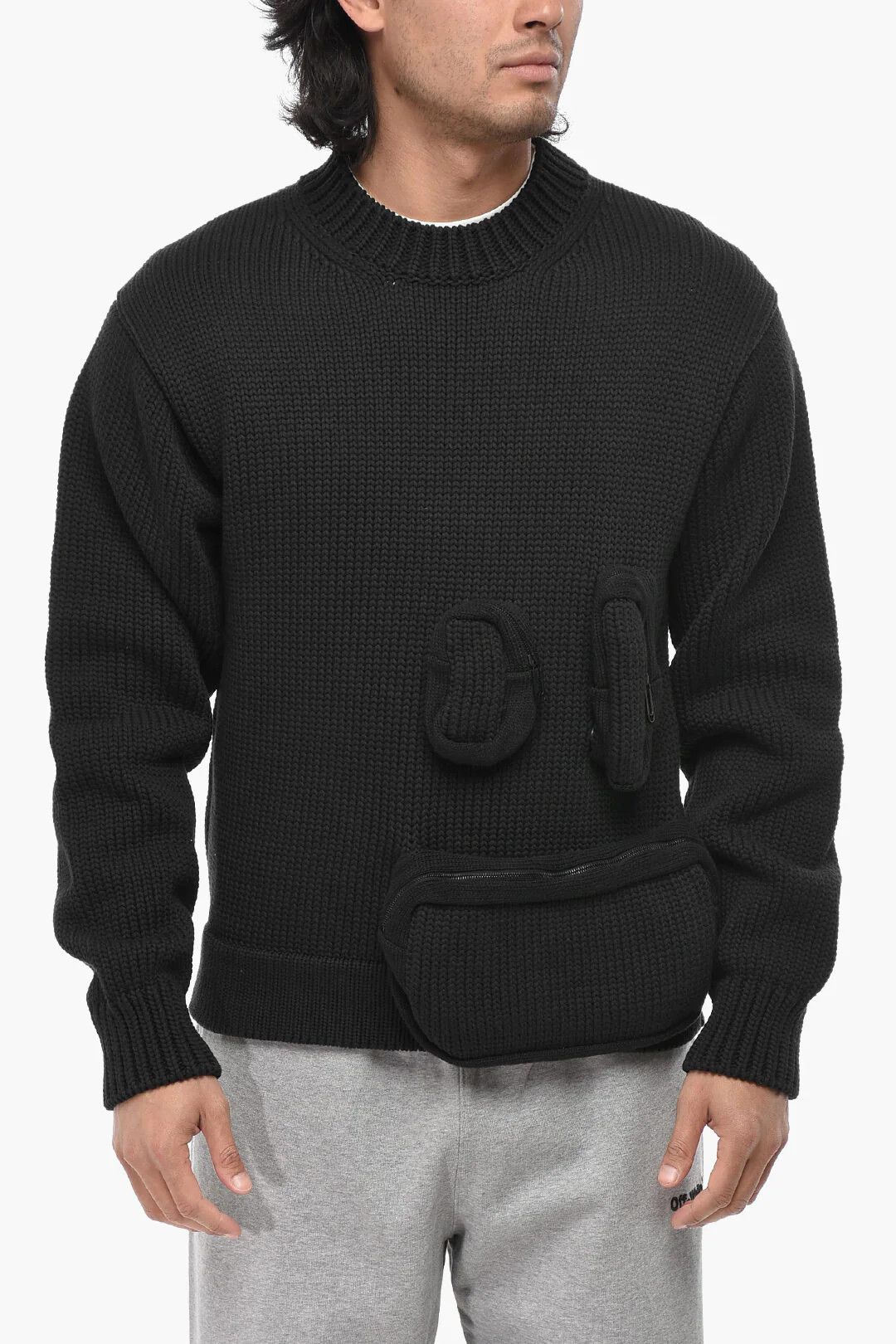 Off-White og1mm0526 Crewneck Sweater in Black Size US L / EU 52-54 / 3 - 1 Thumbnail