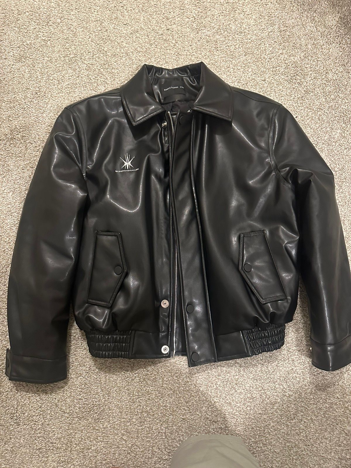 Pre-owned Basketcase Gallery Leather Flight Jacket In Black