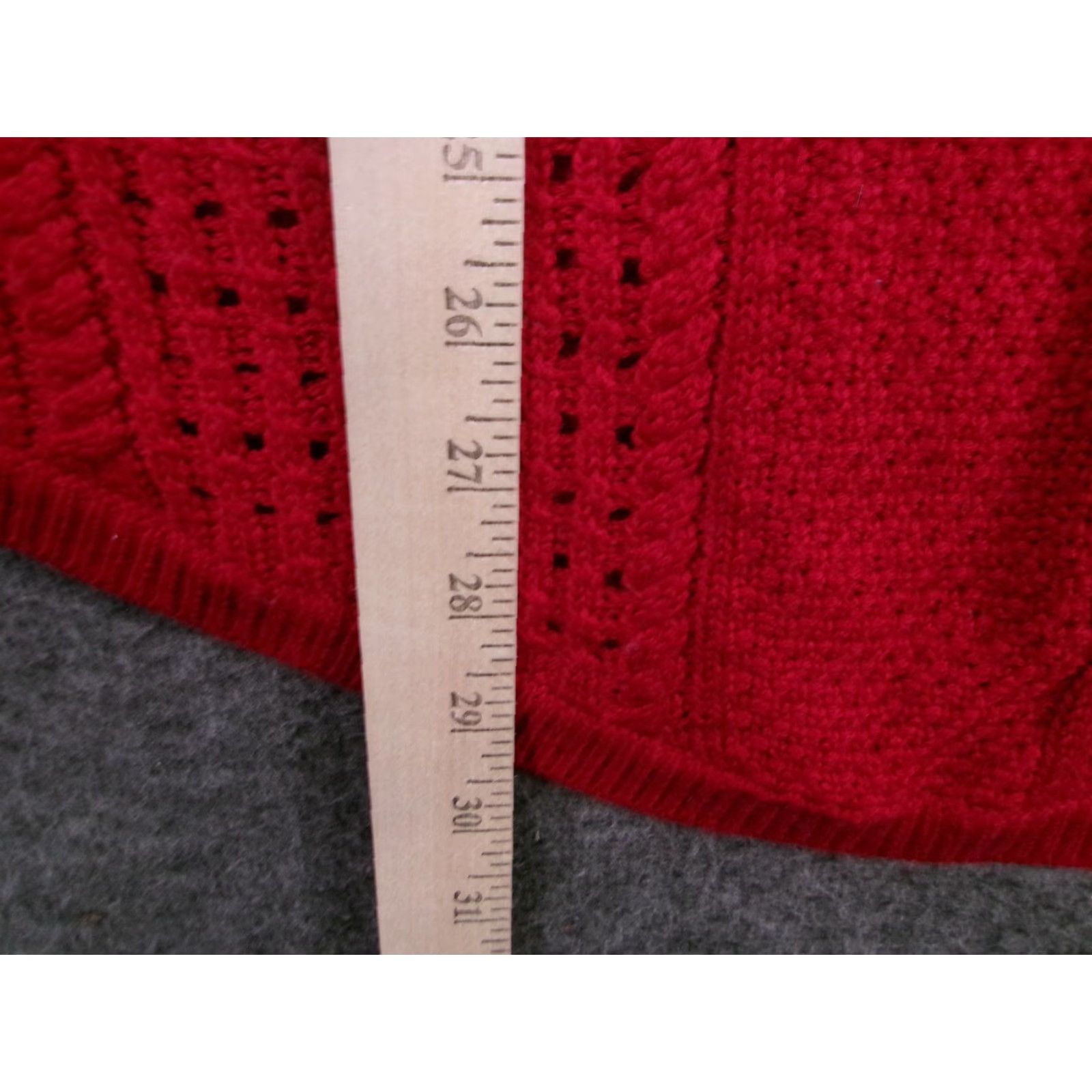 Torrid Torrid Sweater Womens 3 Red V Neck Cable Knit Openwork Pullover Plus Size Top Size XS / US 0-2 / IT 36-38 - 5 Thumbnail