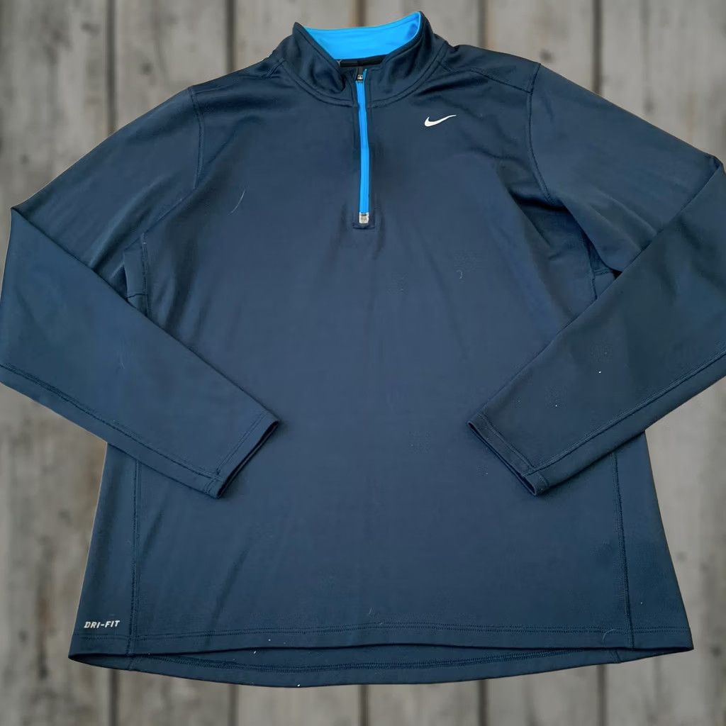 Nike Nike Racer Shirt Mens Large 1/4 Zip Dri-Fit Blue Polyester Size US L / EU 52-54 / 3 - 1 Thumbnail