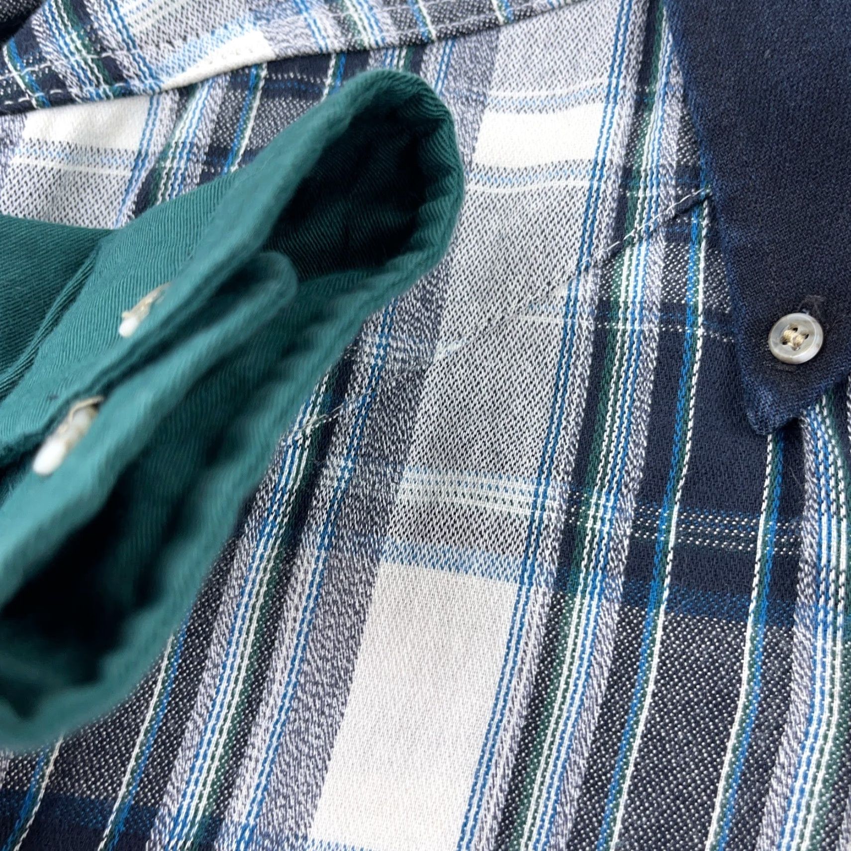 Wrangler VINTAGE Wrangler Western Shirt Men 18 36 Green Plaid Button Long Tail 90s USA Size US XXL / EU 58 / 5 - 5 Thumbnail