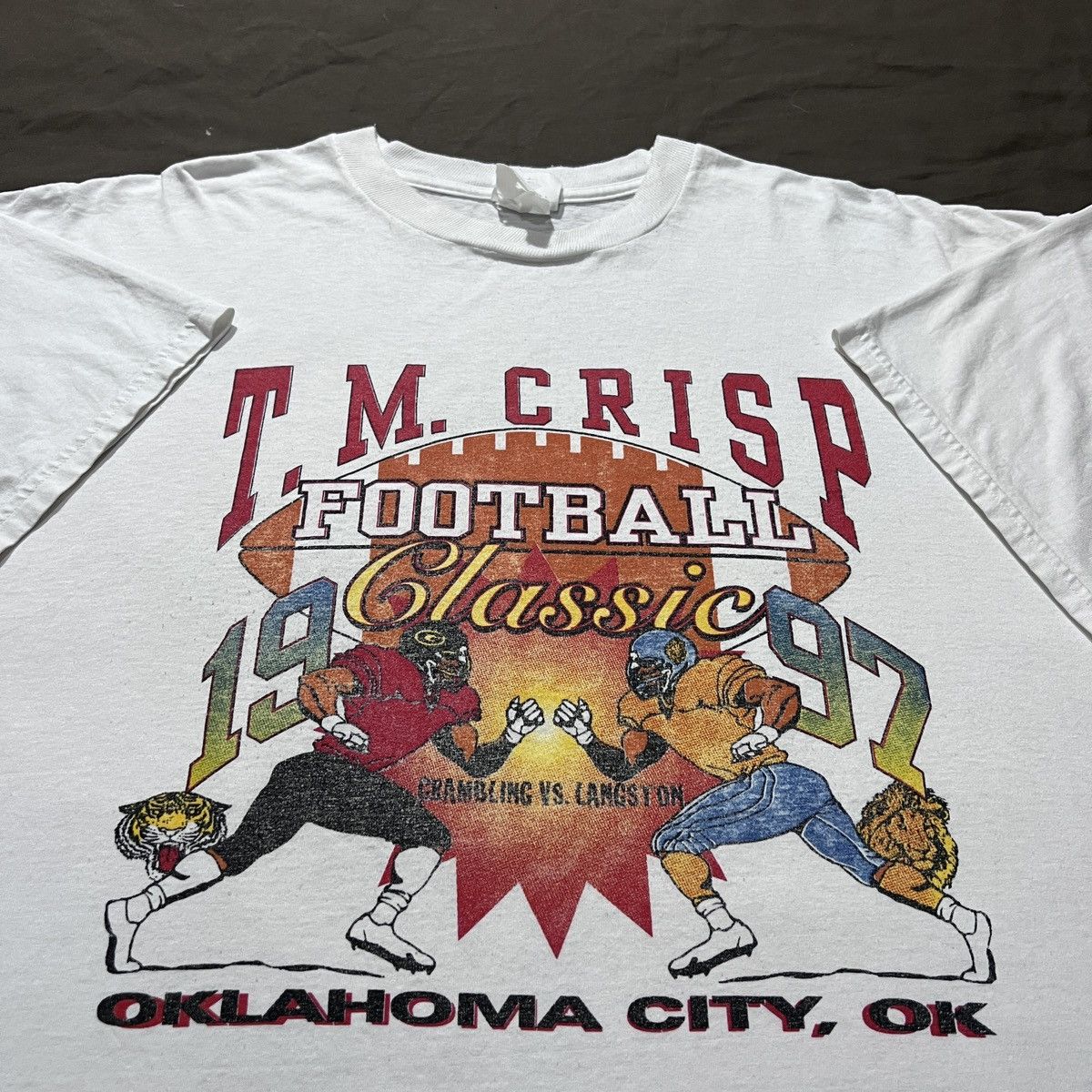 Vintage Vintage 90s Eddie Robinson Oklahoma NFL Promo Tee 2XL BOWL Size US XXL / EU 58 / 5 - 5 Thumbnail