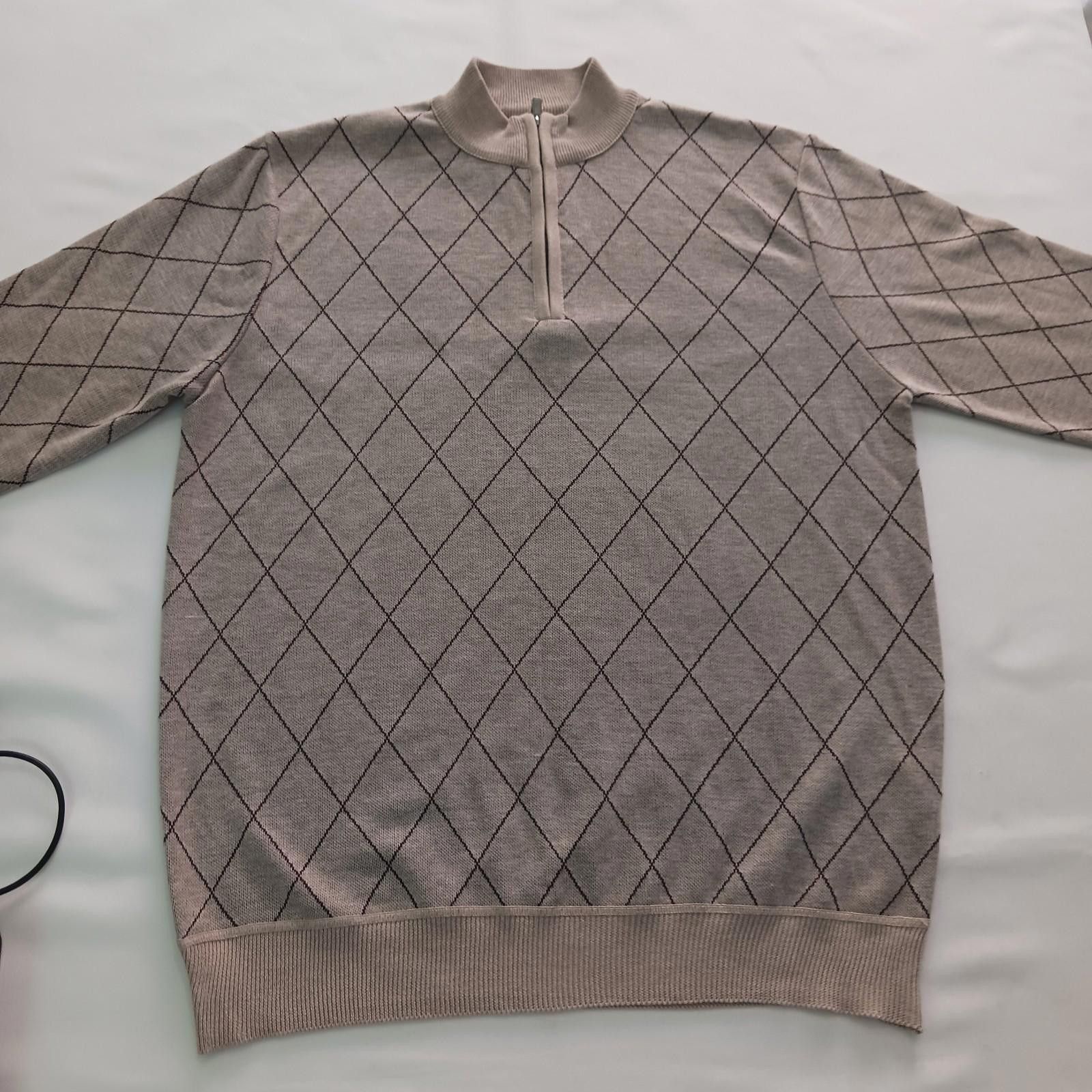 Designer Manfinity Men's 1/4 Zip Brown Long Sleeve Collared Shirt XL Size US XL / EU 56 / 4 - 10 Thumbnail