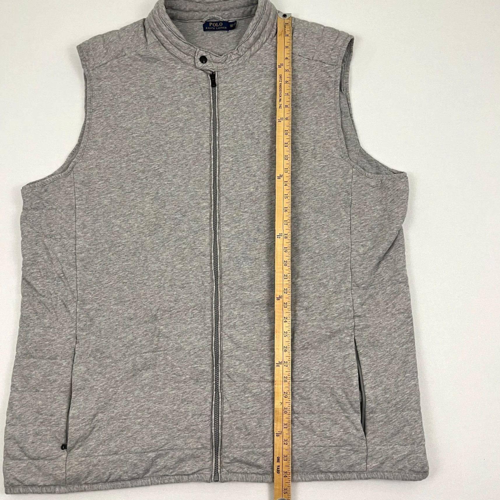 Polo Ralph Lauren VINTAGE Polo Ralph Lauren Vest Jacket Mens 3XLT Tall Gray Fleece Quilted Cotton Full Zip Size US XXL / EU 58 / 5 - 4 Thumbnail