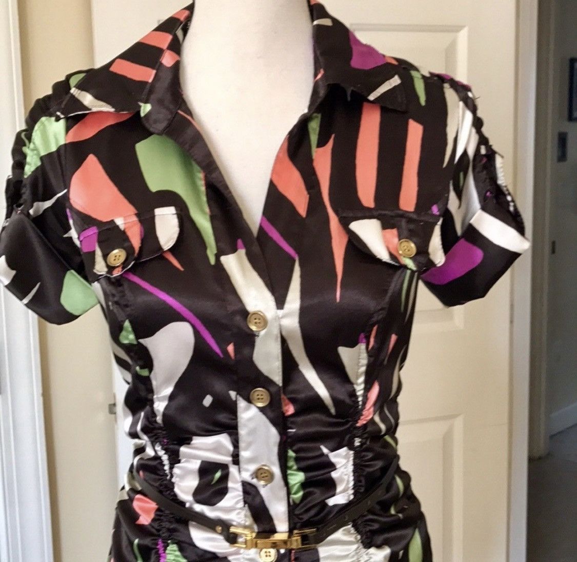 XOXO XOXO BUTTON UP DRESS WITH REMOVABLE BELT & POCKETS Size S / US 4 / IT 40 - 5 Thumbnail