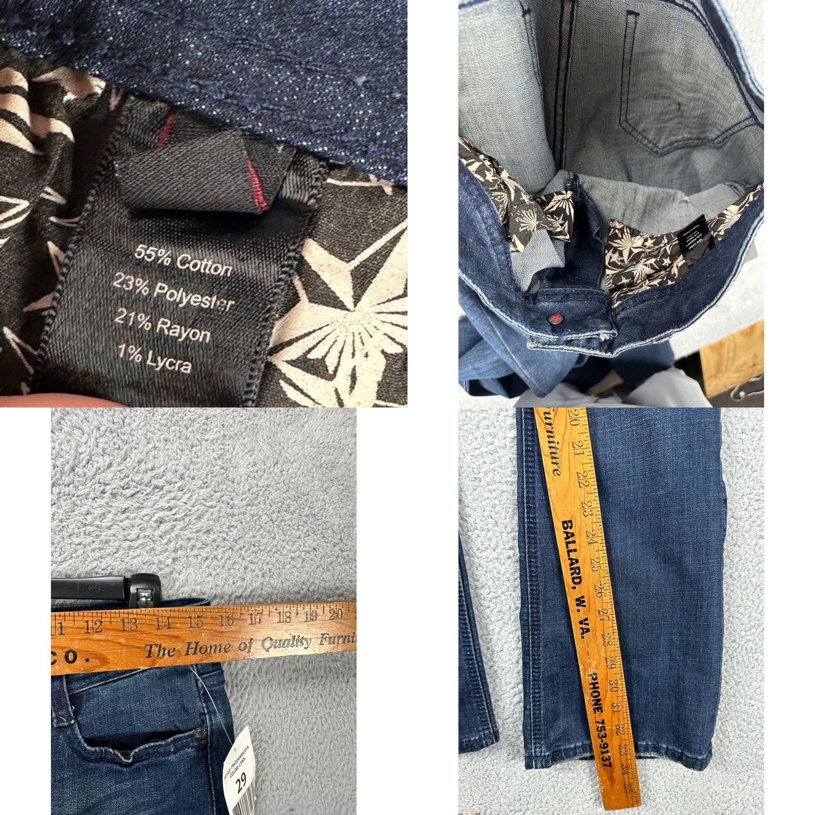 Vintage Peoples Liberation Jeans Women 29 Blue Distressed Bootcut Denim Pants Ladies NEW Size 29" - 8 Thumbnail