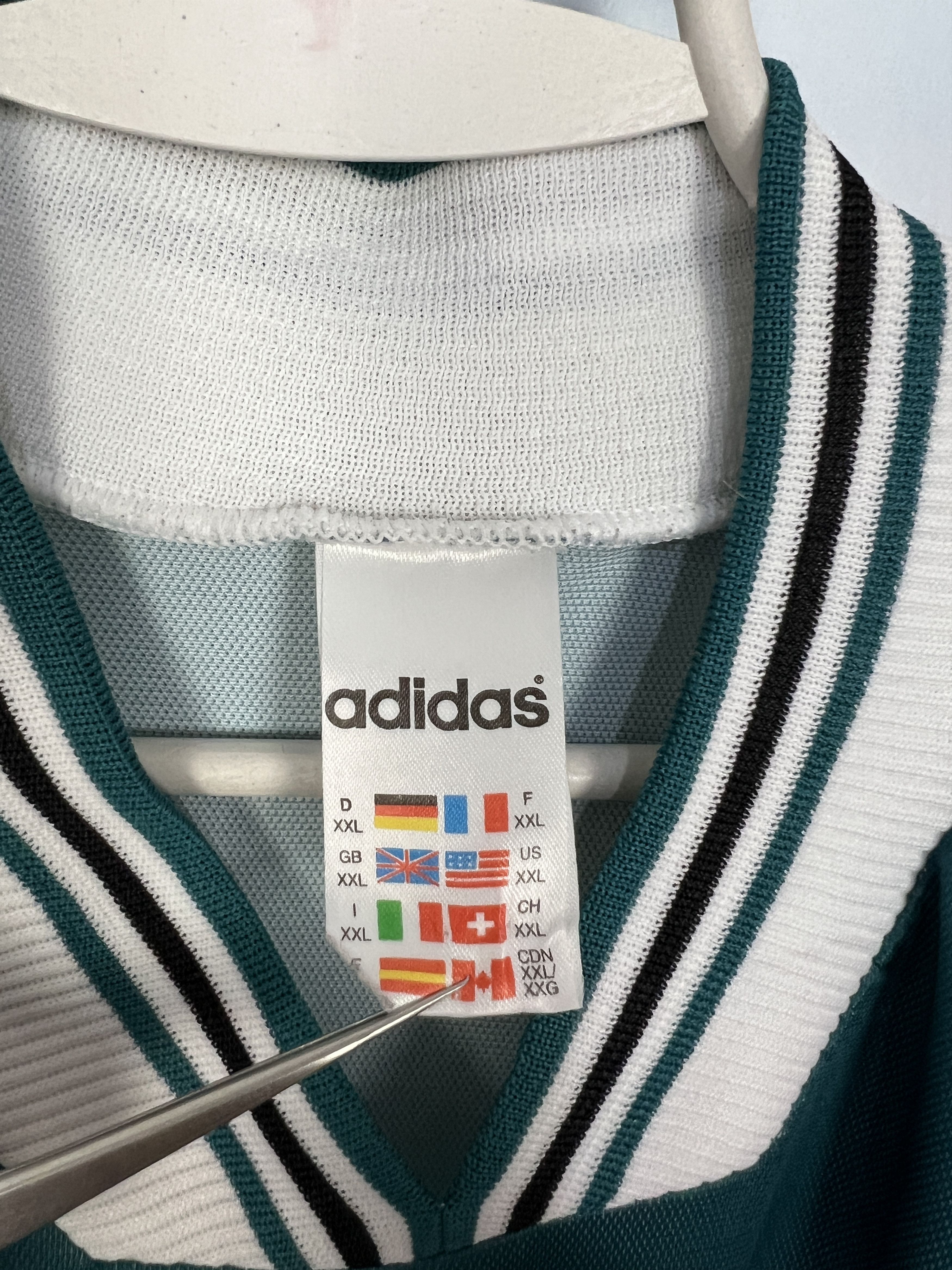 Adidas Slovenia football shirt 1996 Player Issue #6 Soccer Jersey Size US XXL / EU 58 / 5 - 6 Thumbnail