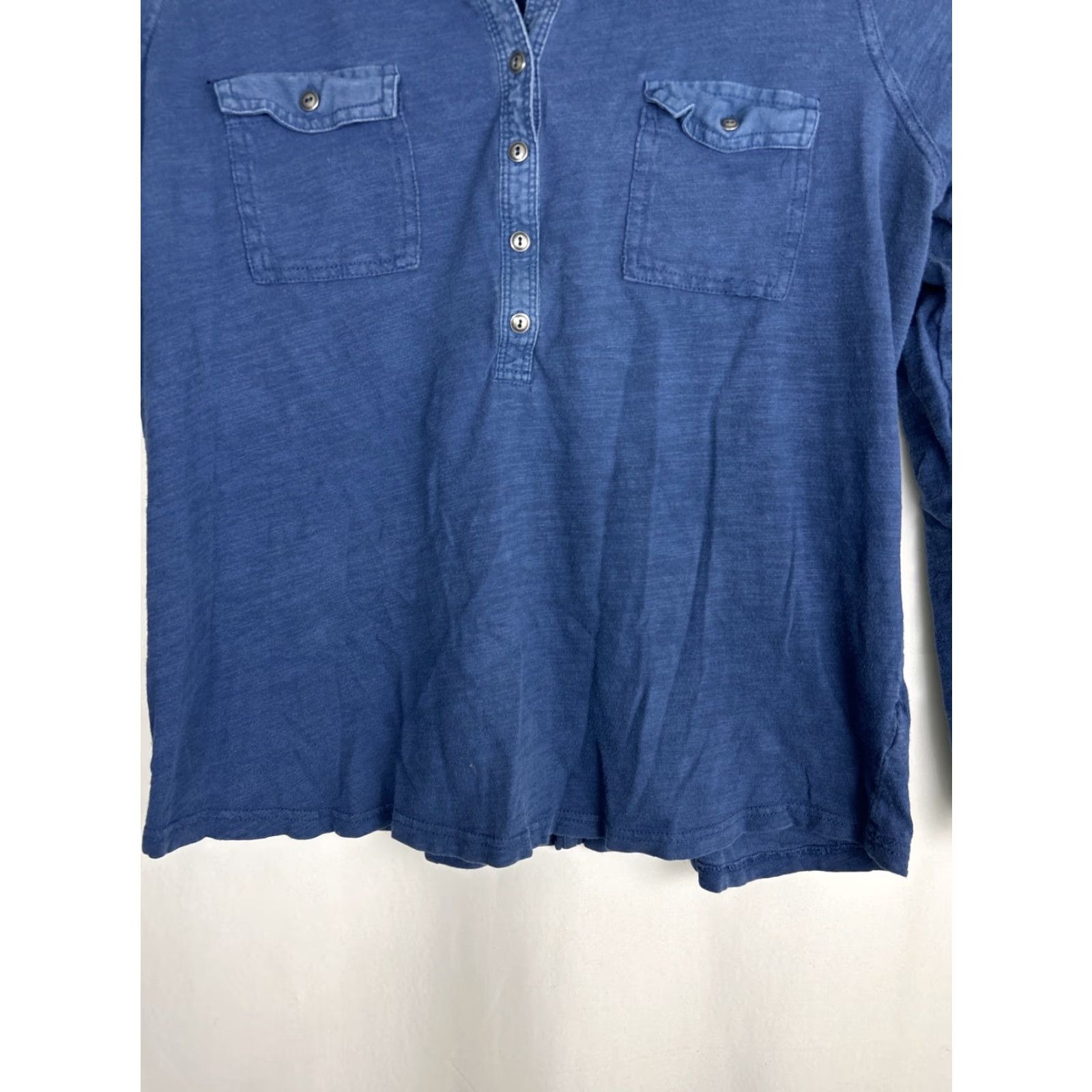 Eddie Bauer Eddie Bauer Shirt Womens XL Blue Linen Cotton Long Sleeve 1/4 Button Up Size XL / US 12-14 / IT 48-50 - 5 Thumbnail