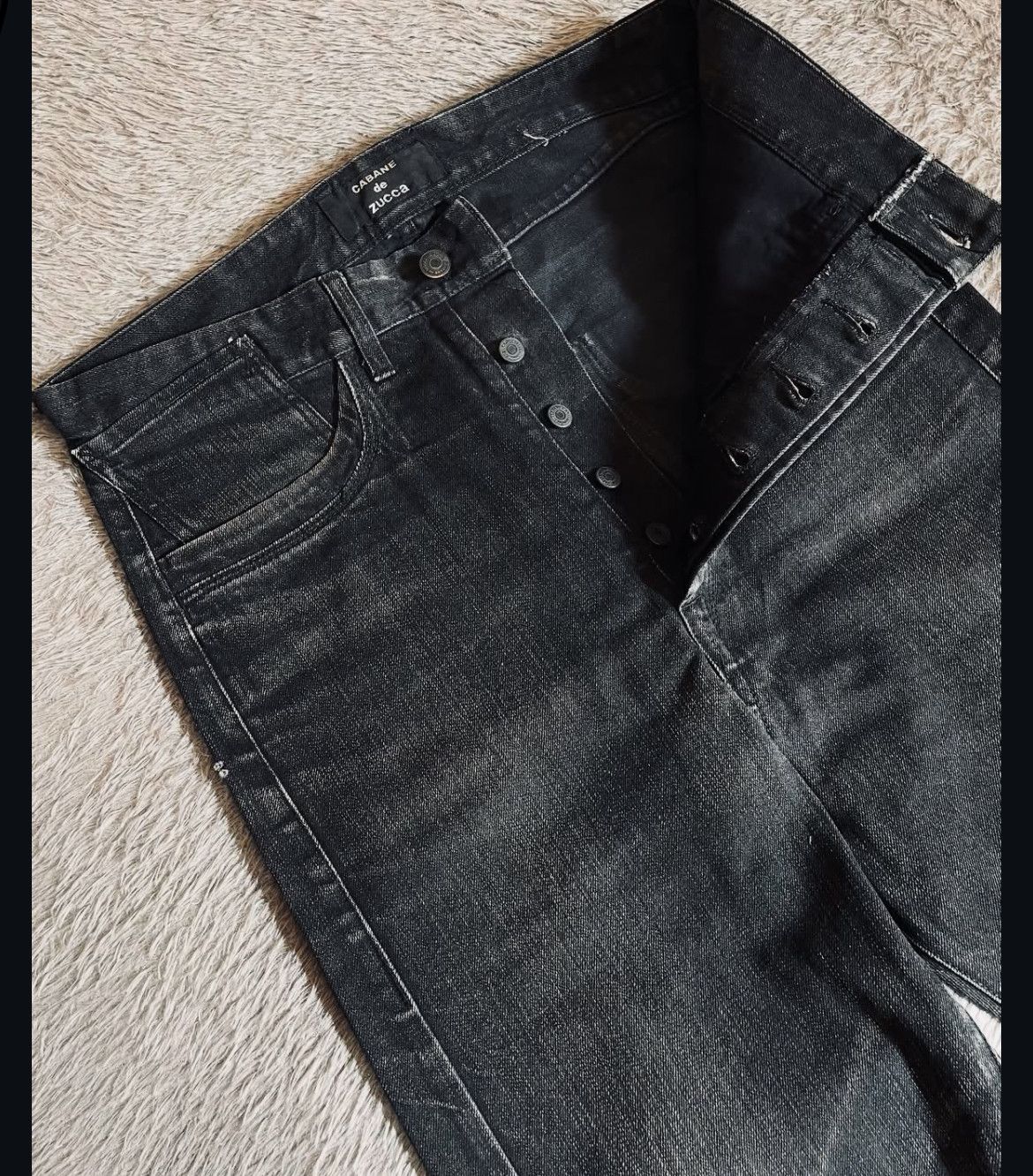 Issey Miyake 2000s Archival Cabane de Zucca Wash Jeans Pants y2k Lgb Size US 33 - 3 Thumbnail