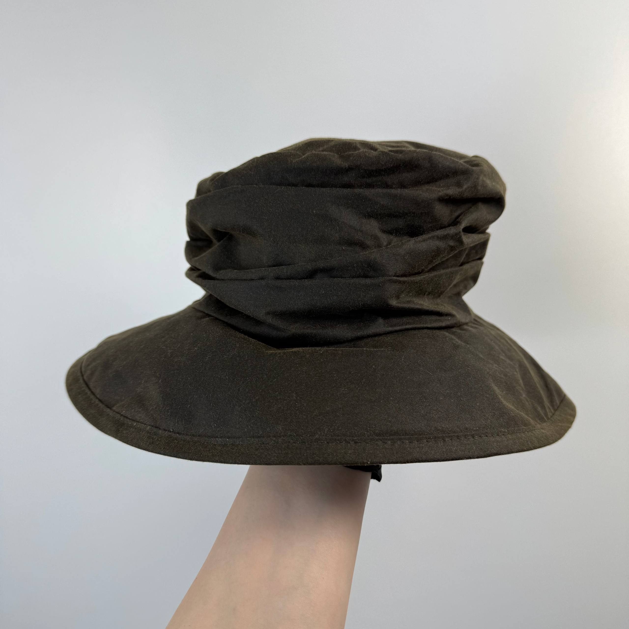 Barbour Barbour Waxed Rain Hat Olive Green Bucket Hat Size L Size 36 - 4 Thumbnail