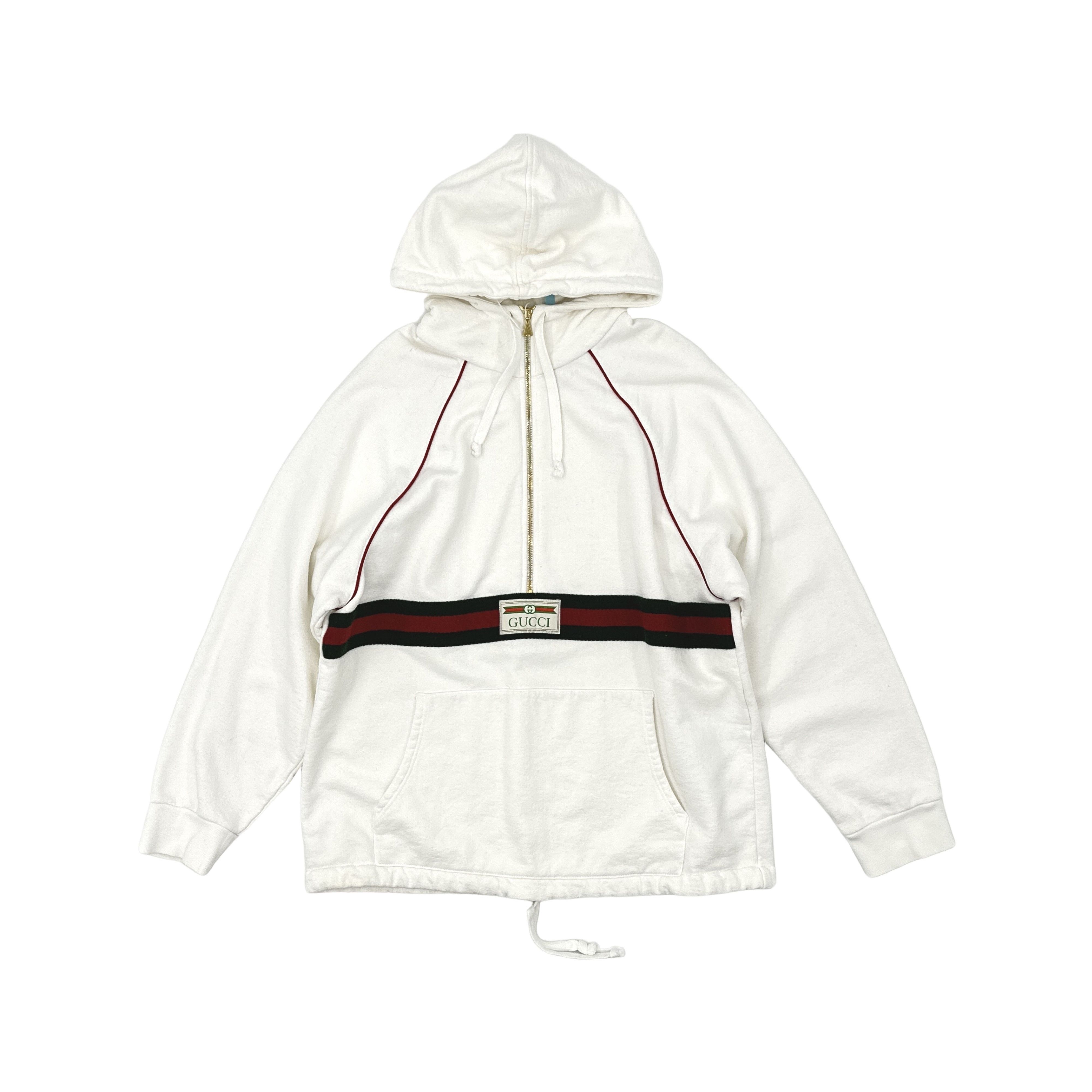 Gucci Gucci Web Stripe Half-Zip Hoodie Size S Size US S / EU 44-46 / 1 - 1 Thumbnail