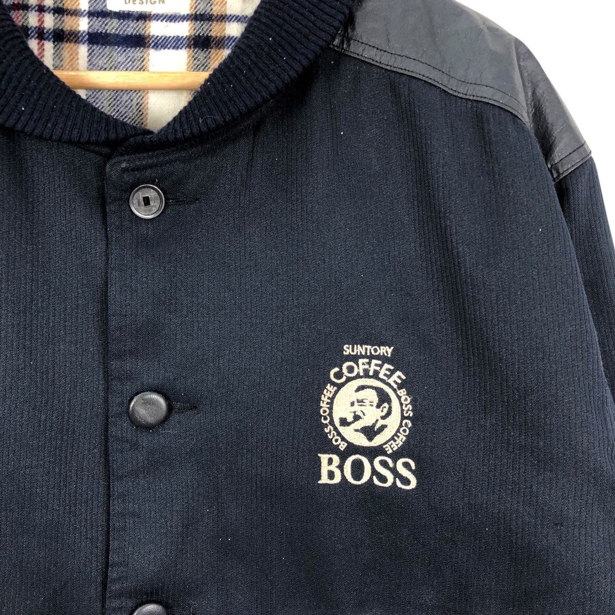 Vintage Vintage SUNTORY BOSS ORIGINAL Coffee Leather Elbow PadJacket Size US M / EU 48-50 / 2 - 3 Thumbnail