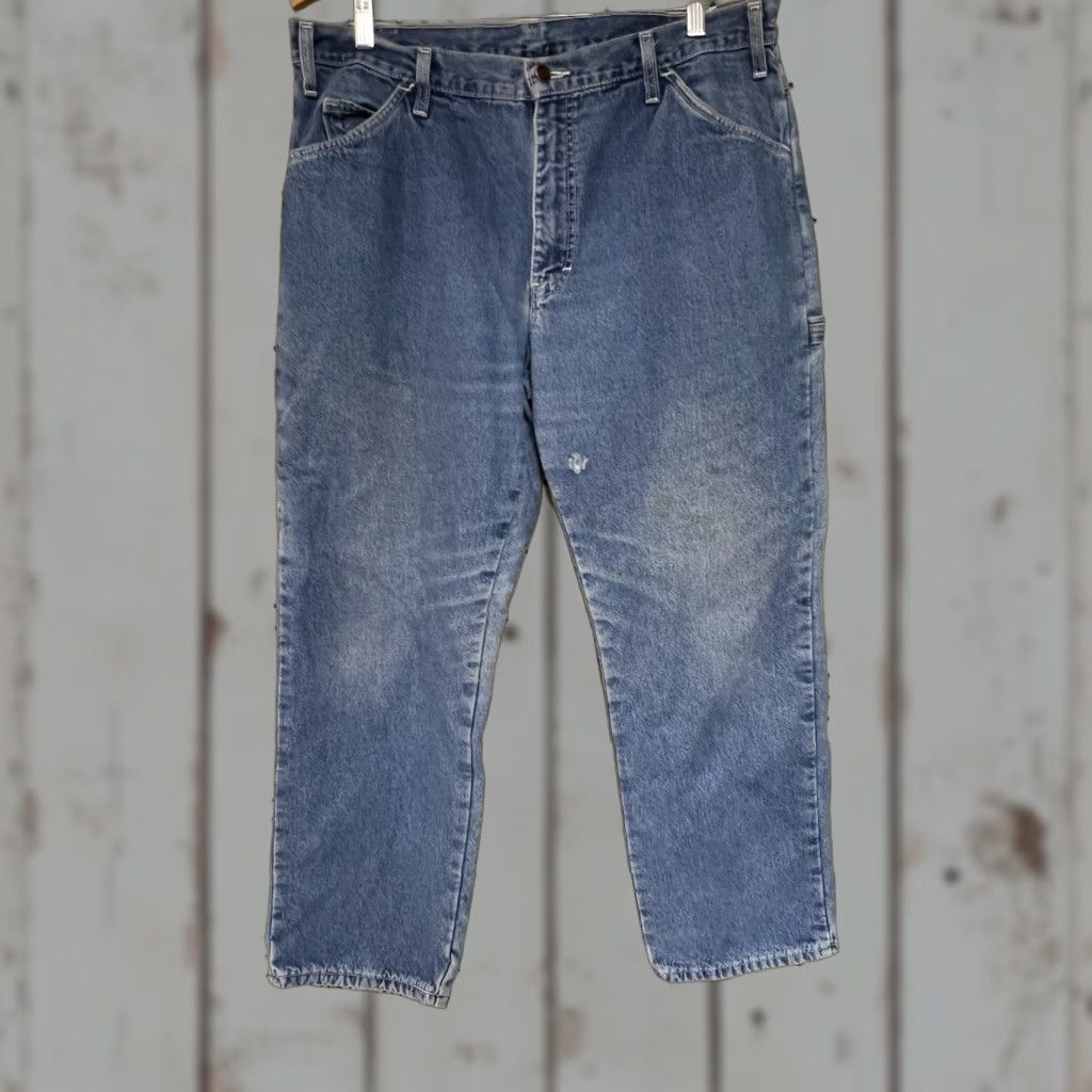 Dickies VINTAGE Dickies Jeans Flannel Lined 36x30 Relaxed Fit 90s Grunge Blue Denim Mens Jeans Size US 36 / EU 52 - 1 Thumbnail