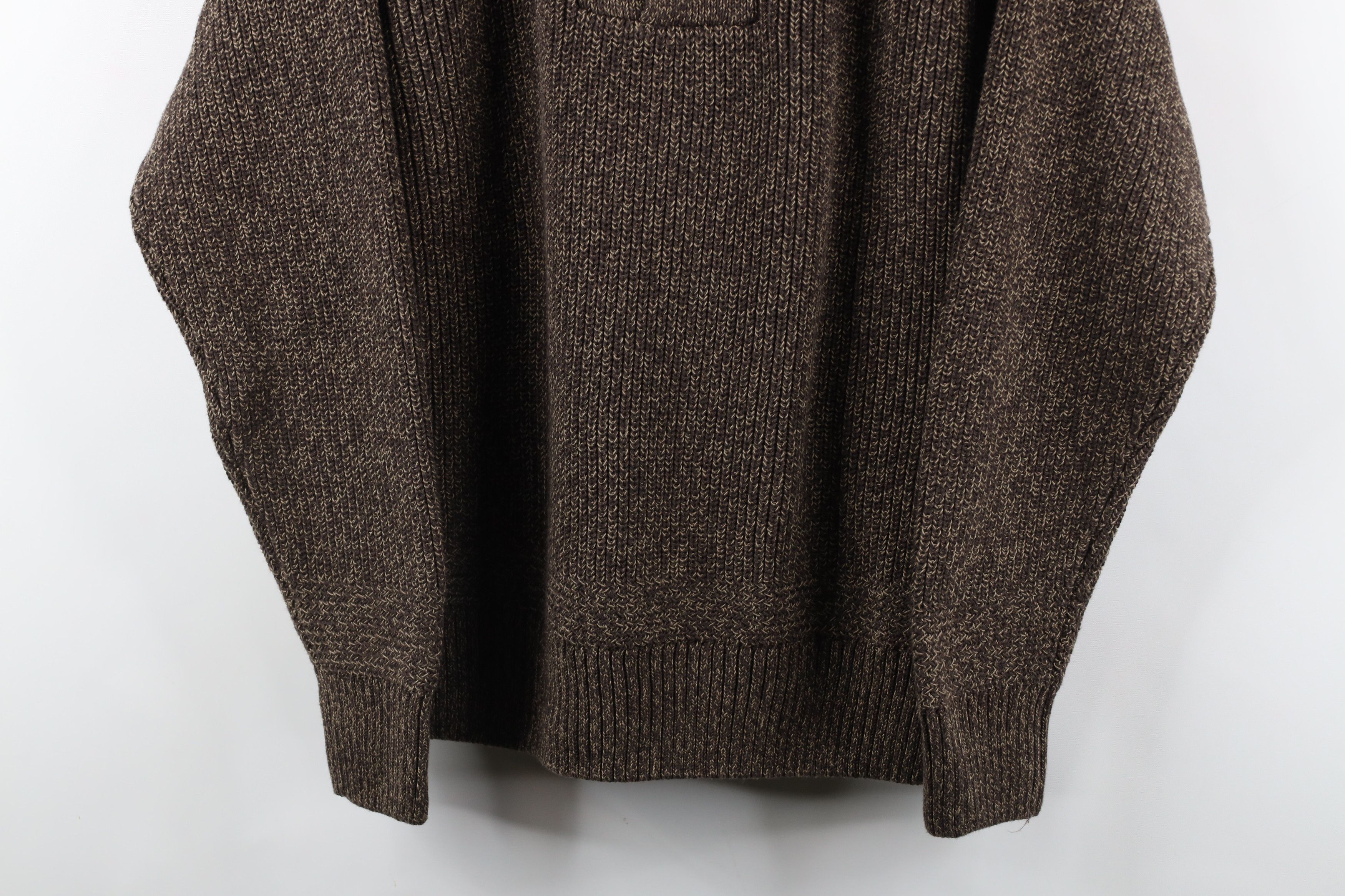 Vintage Vintage 90s Streetwear Ribbed Knit Henley Sweater Brown Size US L / EU 52-54 / 3 - 3 Thumbnail