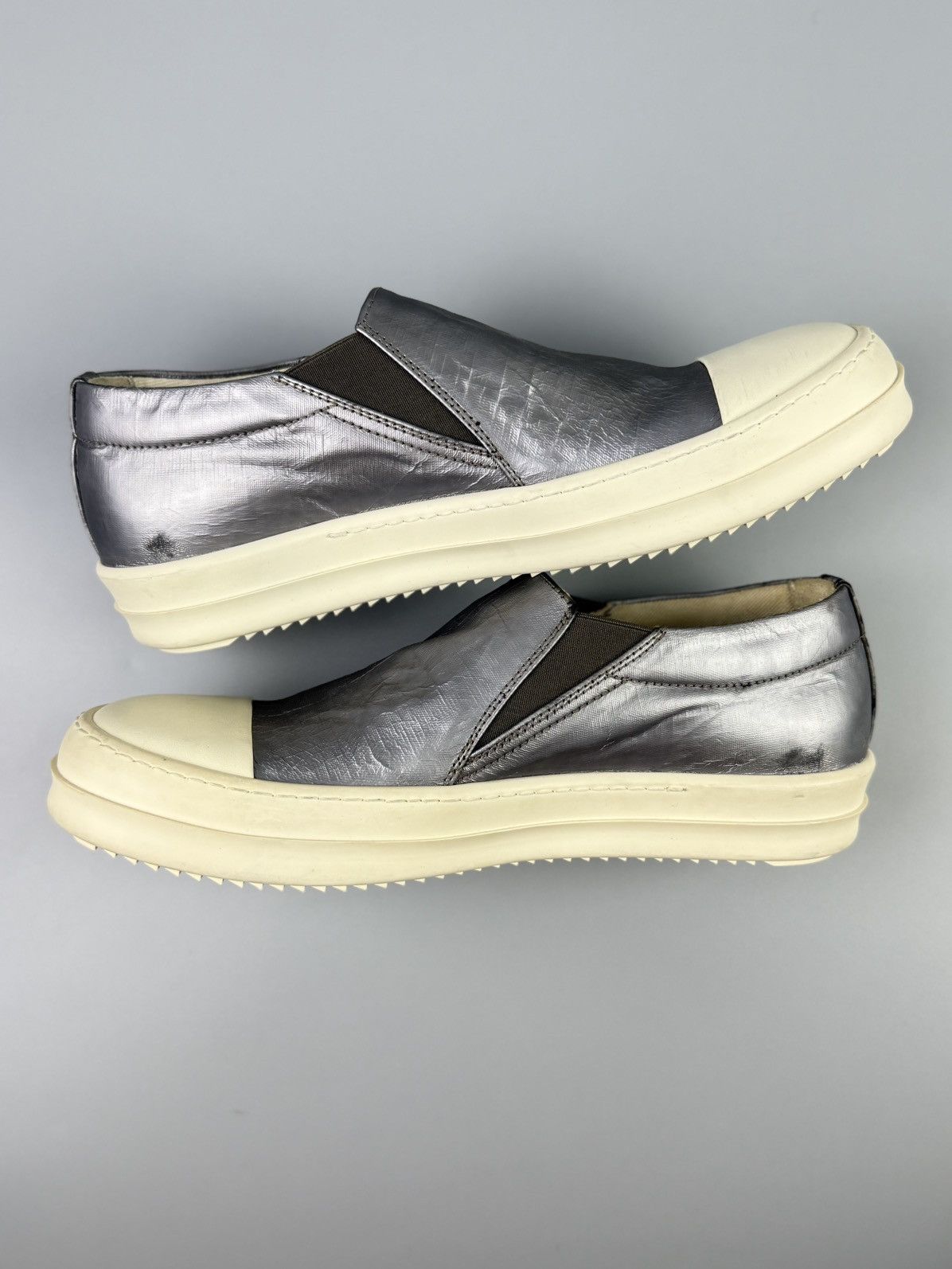 Rick Owens Drkshdw Rick Owens Drkshdw - Silver Slip on Boat Sneakers Size US 7 / EU 40 - 6 Thumbnail