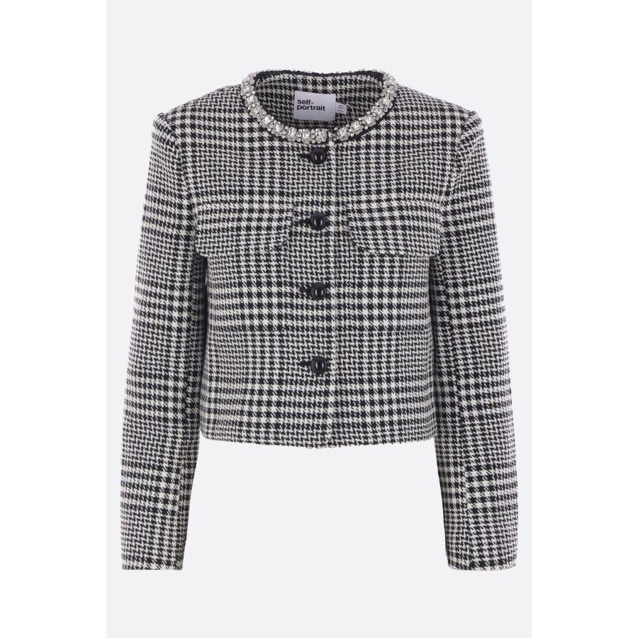 Other SELF-PORTRAIT Houndstooth Multicolor Crystal Trim Jacket New Size M / US 6-8 / IT 42-44 - 1 Thumbnail