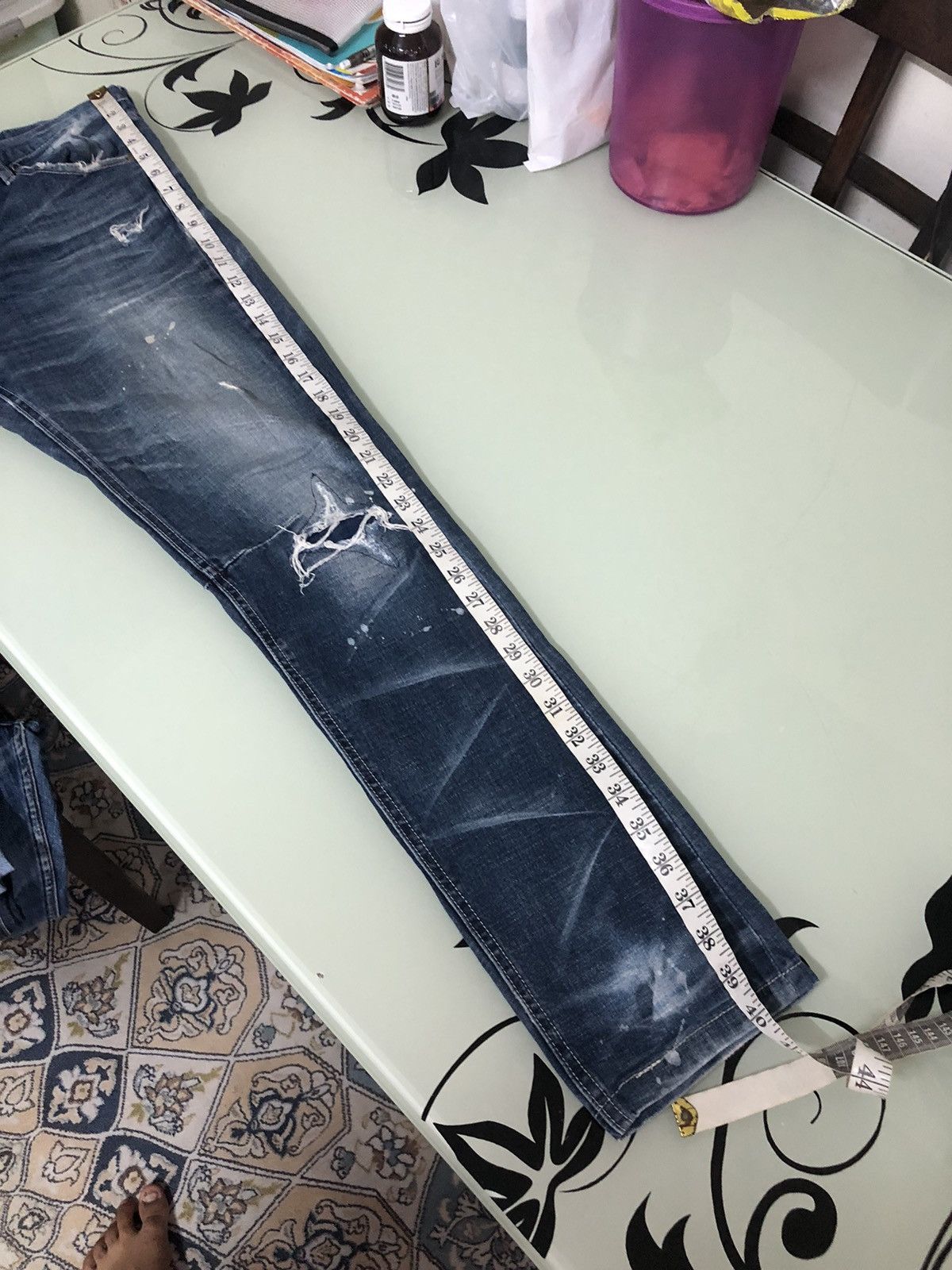 If Six Was Nine Semantic Design Flare Distressed Jeans Like Balmain Size US 30 / EU 46 - 21 Thumbnail