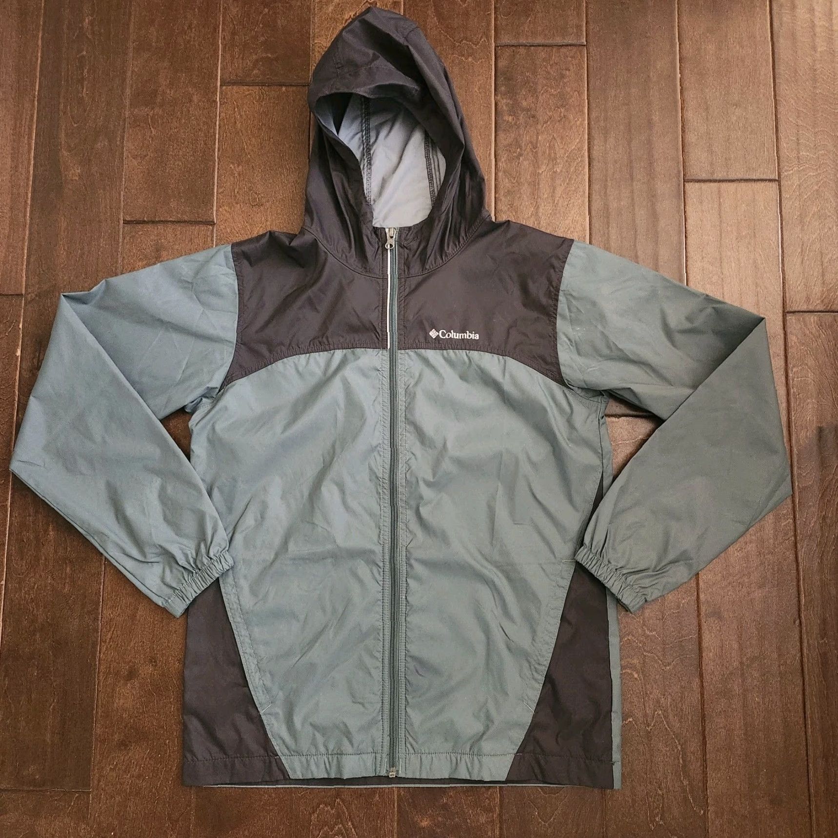 Vintage Columbia Windbreaker Jacket Gray Full Zip Hooded Lightweight Women's XL Outdoor Travel Casual Size XL / US 12-14 / IT 48-50 - 2 Thumbnail