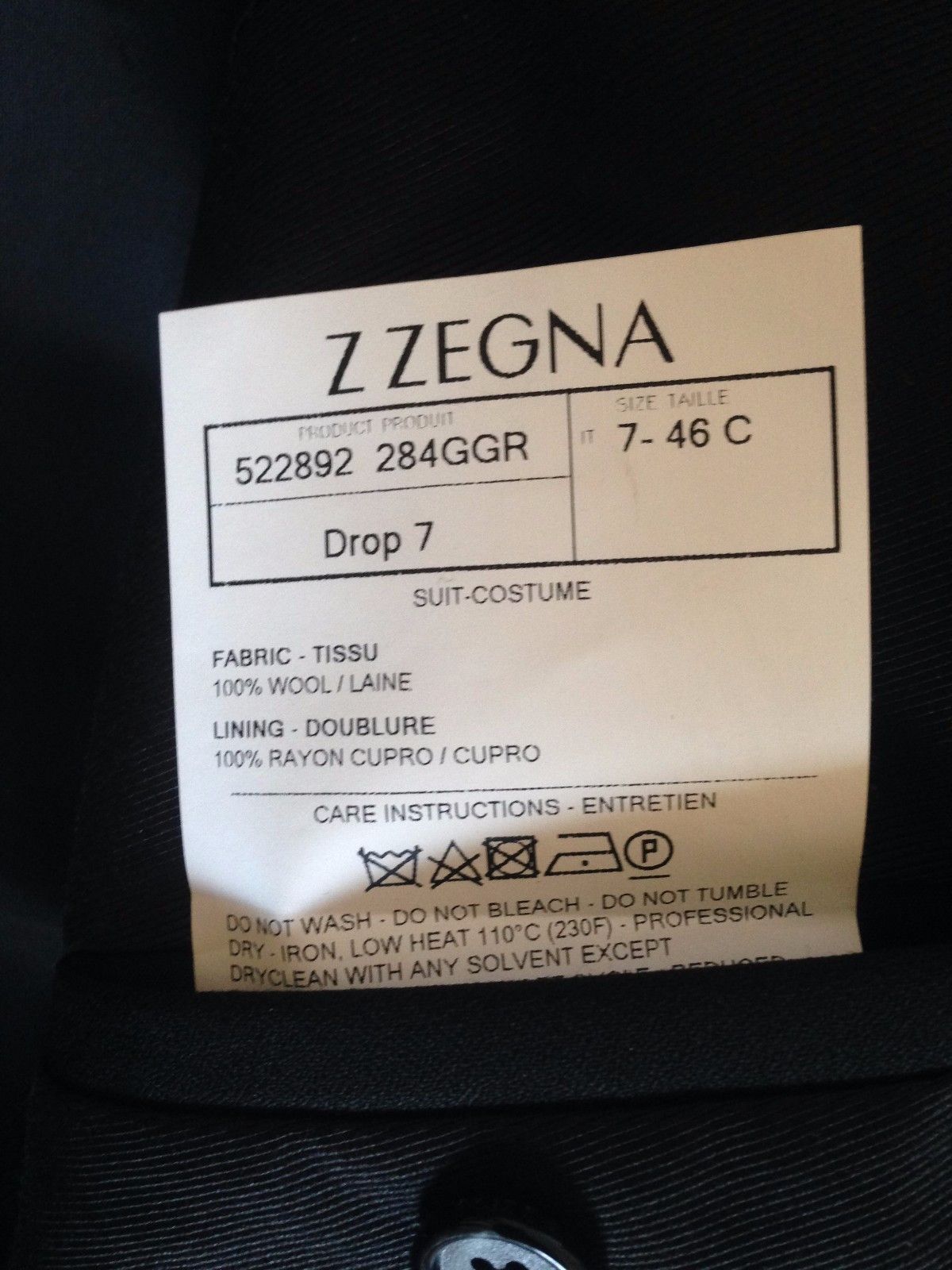 Z Zegna Z Zegna Black Tuxedo Dinner Wool Blazer Pin Lapel 36 (46) Size 36S - 6 Thumbnail