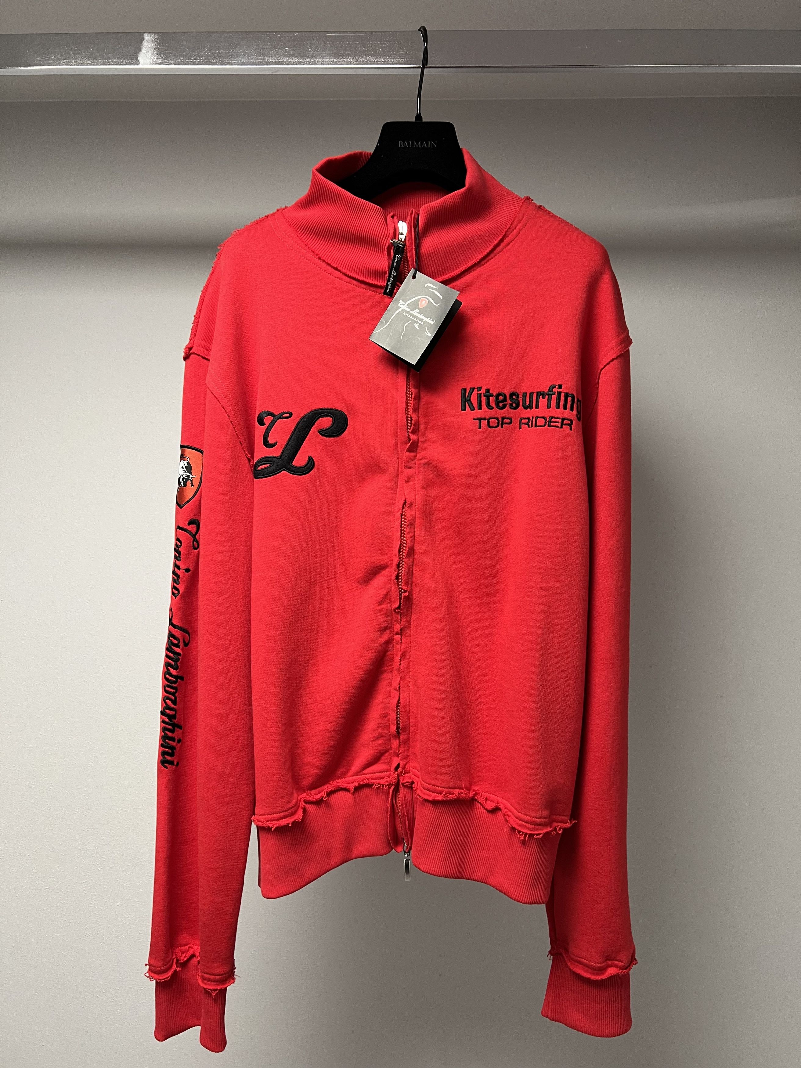 Lamborghini CORINO LAMBORGHINI / KITESURFING, RED SWEATSHIRT W / ZIPPER Size US XL / EU 56 / 4 - 4 Thumbnail
