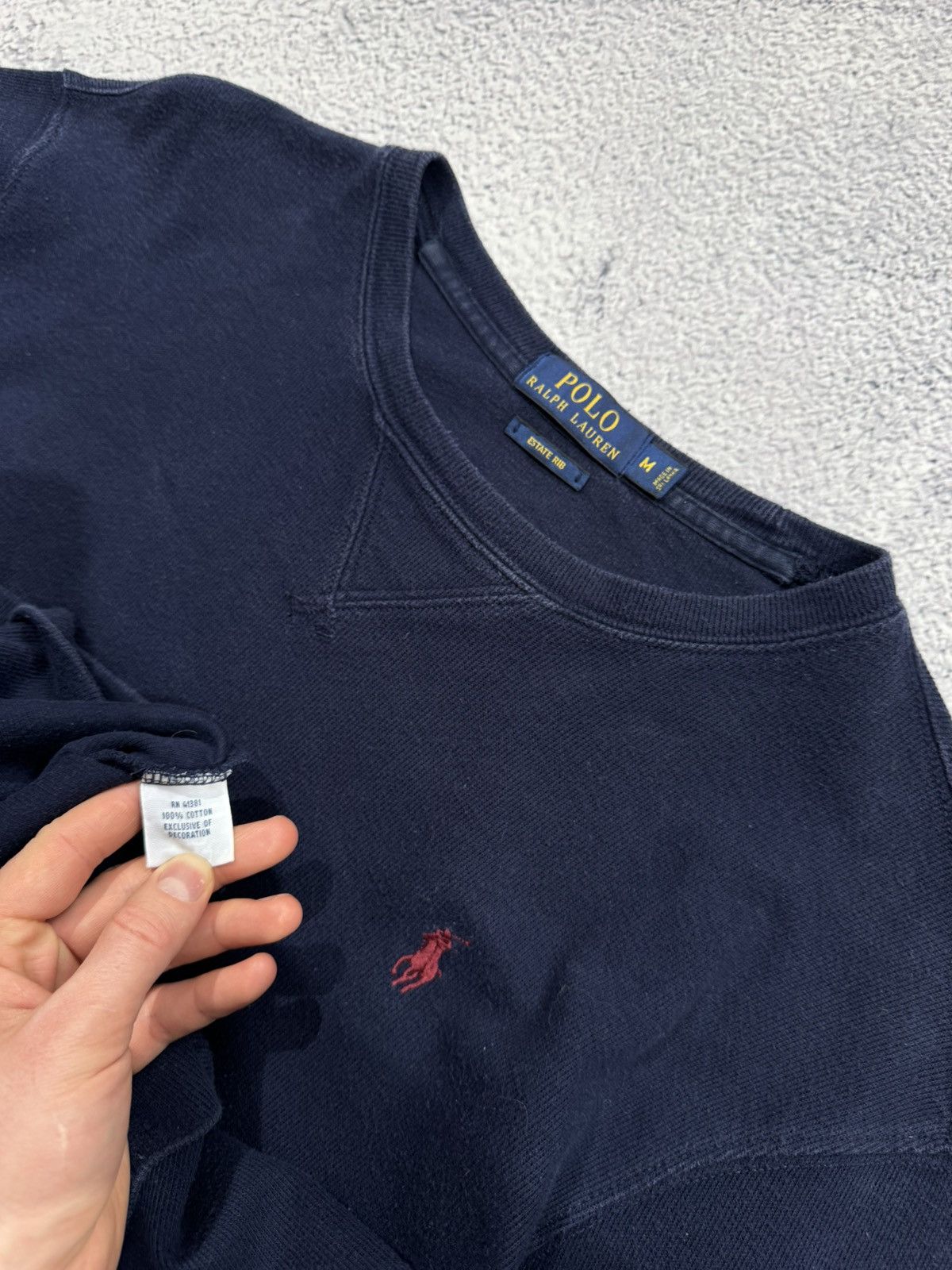 Polo Ralph Lauren × Vintage Vintage Polo Ralph Lauren sweatshirt M L men’s blue knit 90s Size US M / EU 48-50 / 2 - 8 Thumbnail