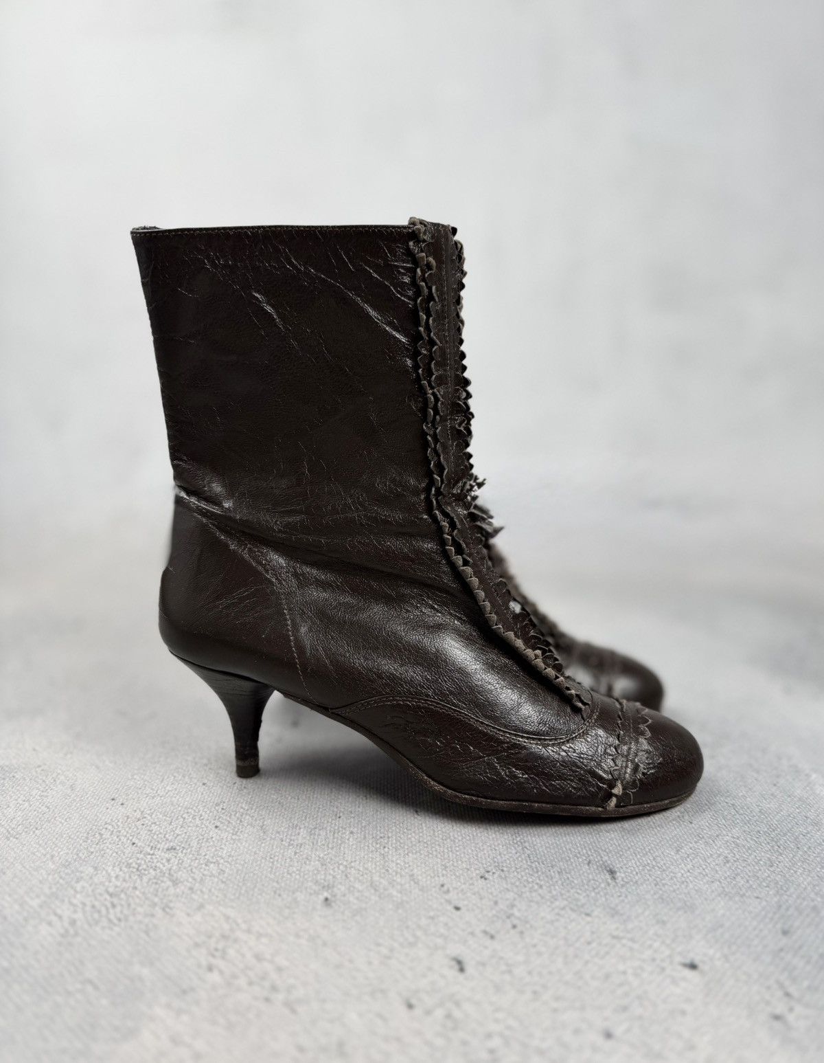 Miss Sixty Miss Sixty Vintage Leather Ankle Boots Kitten Heel Archive Size US 8 / IT 38 - 1 Thumbnail