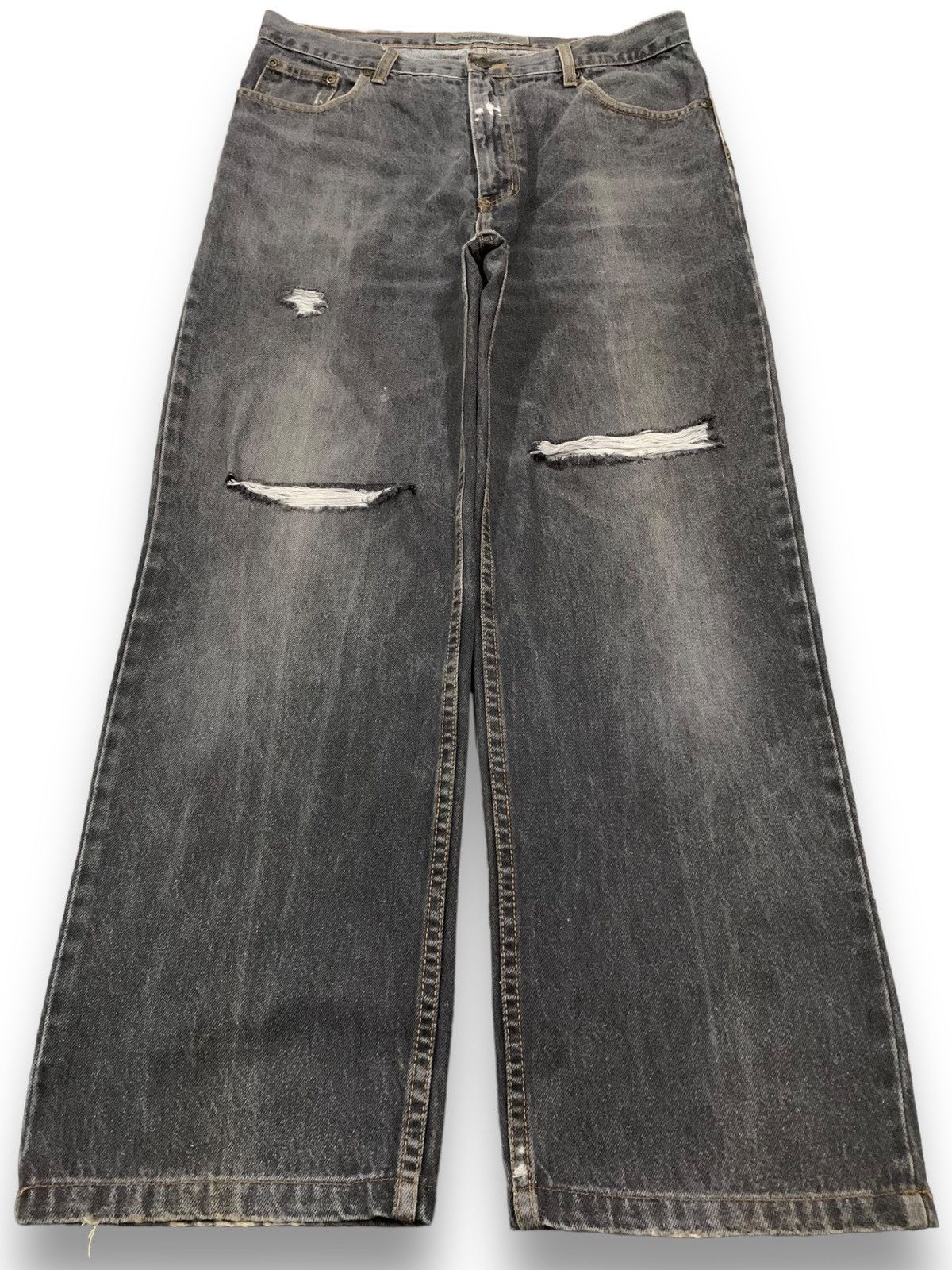 JNCO Vintage Japanese Brand Faded Loose Straight Distressed Jeans Size US 33 - 1 Thumbnail