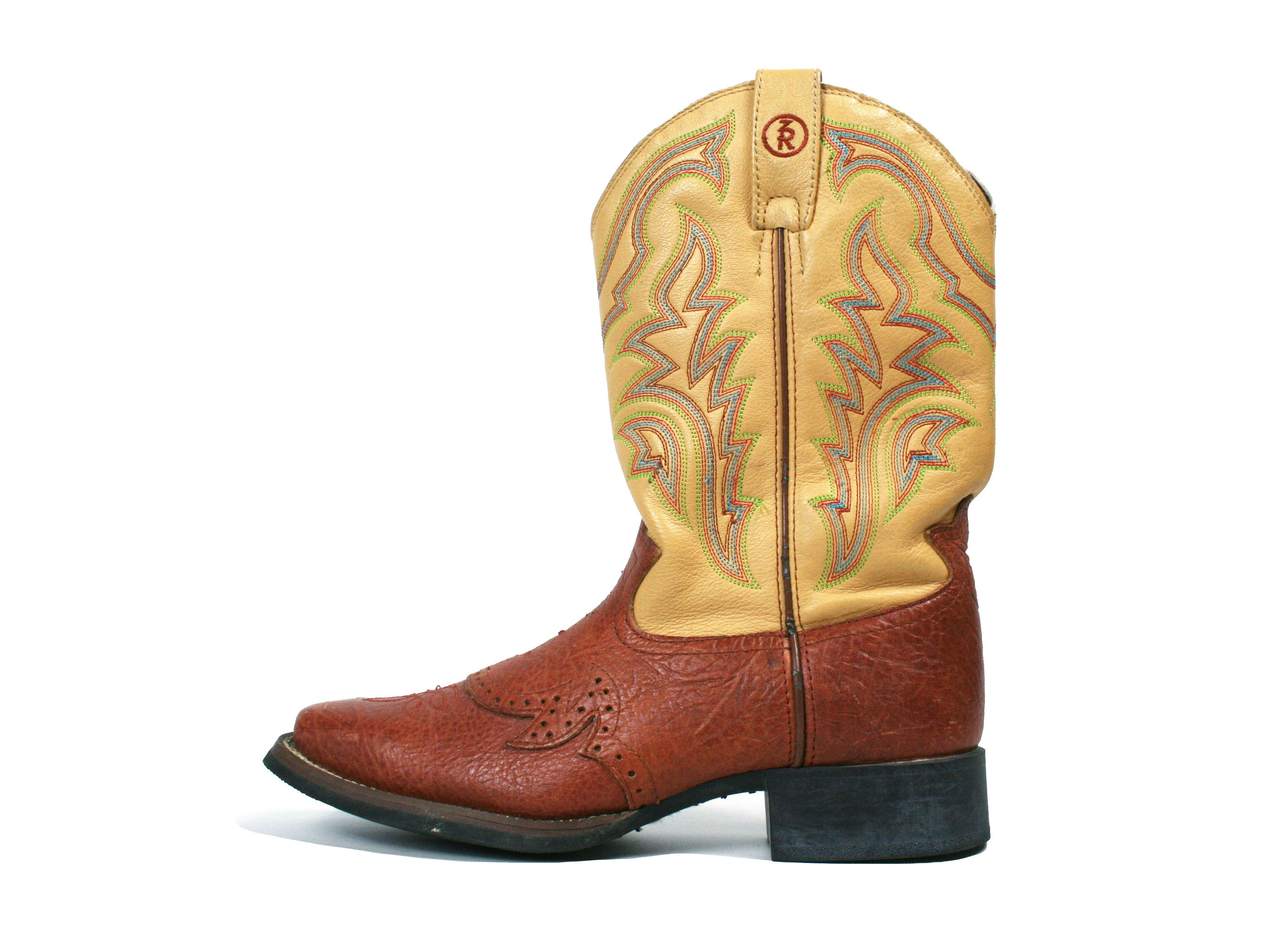 Tony Lama Cowboy Leather Square Toe Boots Size US 7.5 / EU 40-41 - 1 Thumbnail