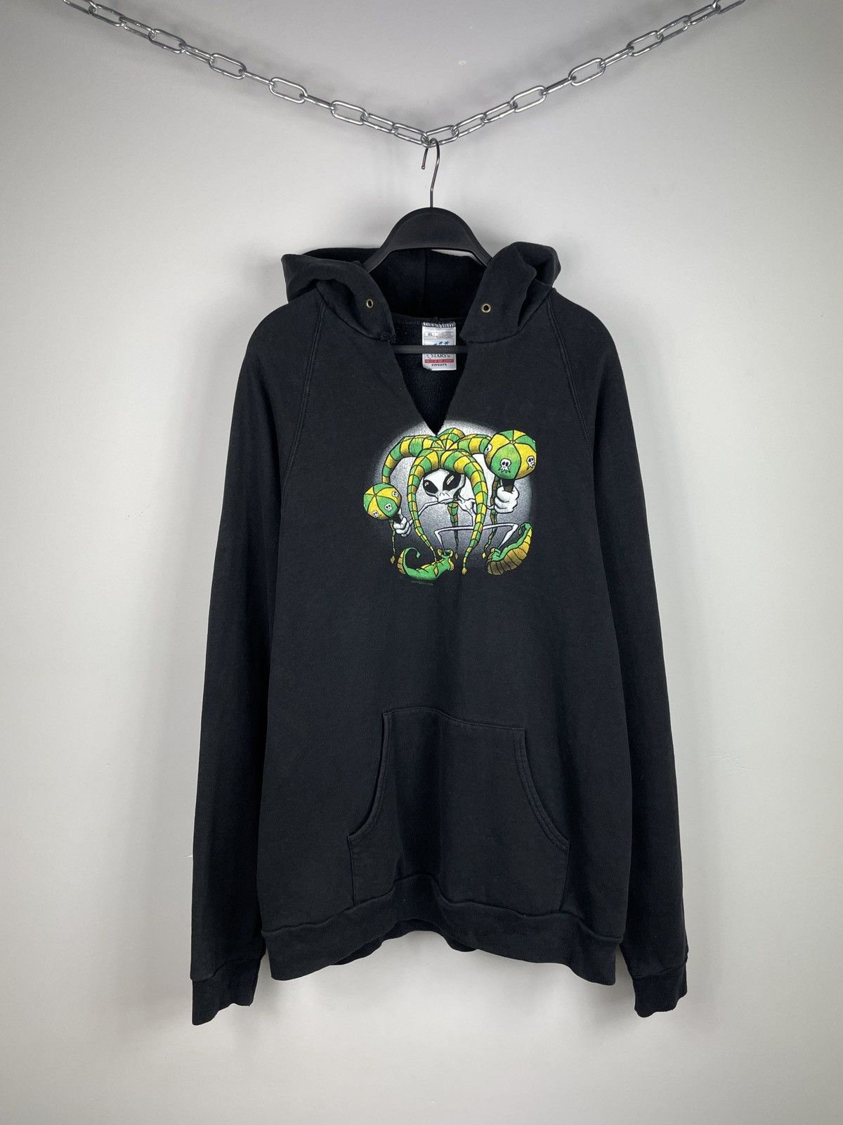 Rap Tees × Vintage Vintage 00s Alien Screen Stars Distressed Hoodie Y2K Size US XL / EU 56 / 4 - 1 Thumbnail